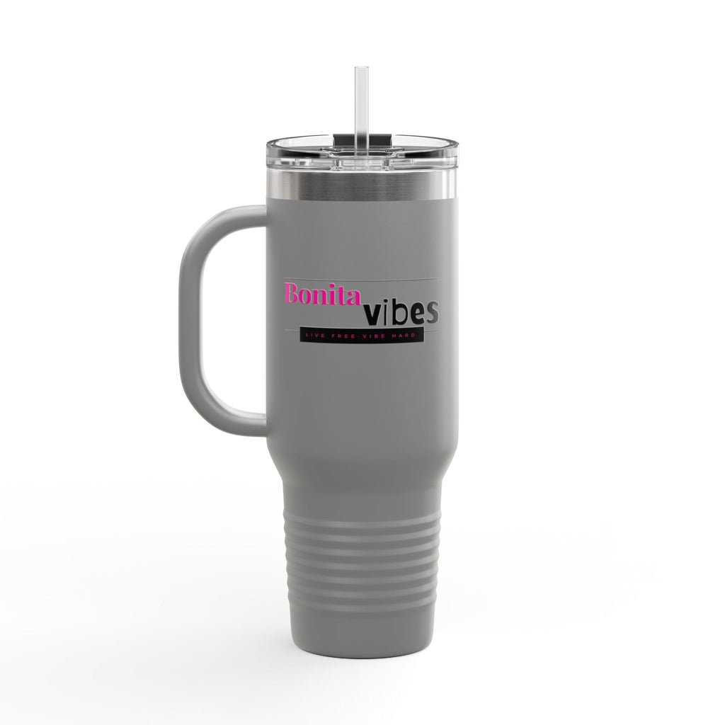 Bonita Vibes: VIBES UNLEASHED Stylish Travel Mug, 40oz - Perfect for Coffee Lovers, Gift for Her, Summer Picnics, On-the-Go Hydration, Personalized Travel Cup