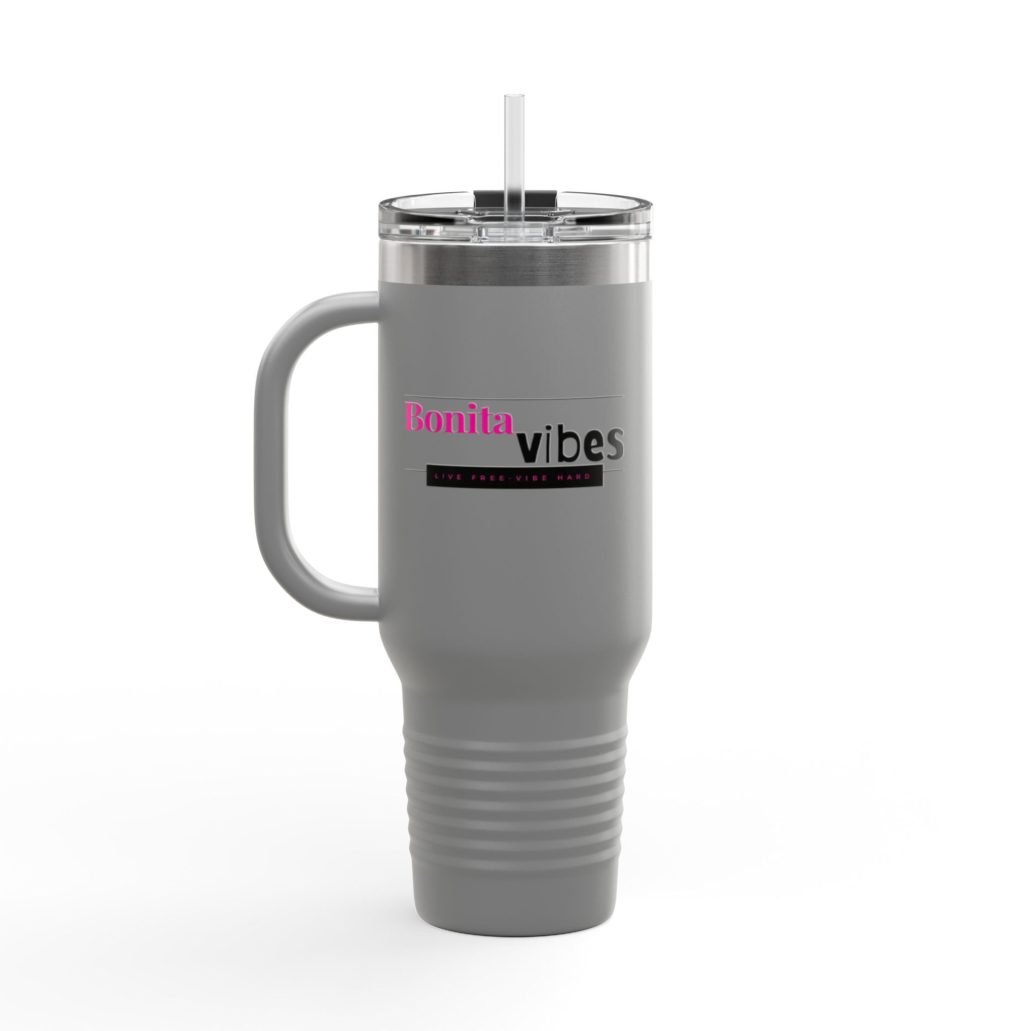 Bonita Vibes: VIBES UNLEASHED Stylish Travel Mug, 40oz - Perfect for Coffee Lovers, Gift for Her, Summer Picnics, On-the-Go Hydration, Personalized Travel Cup