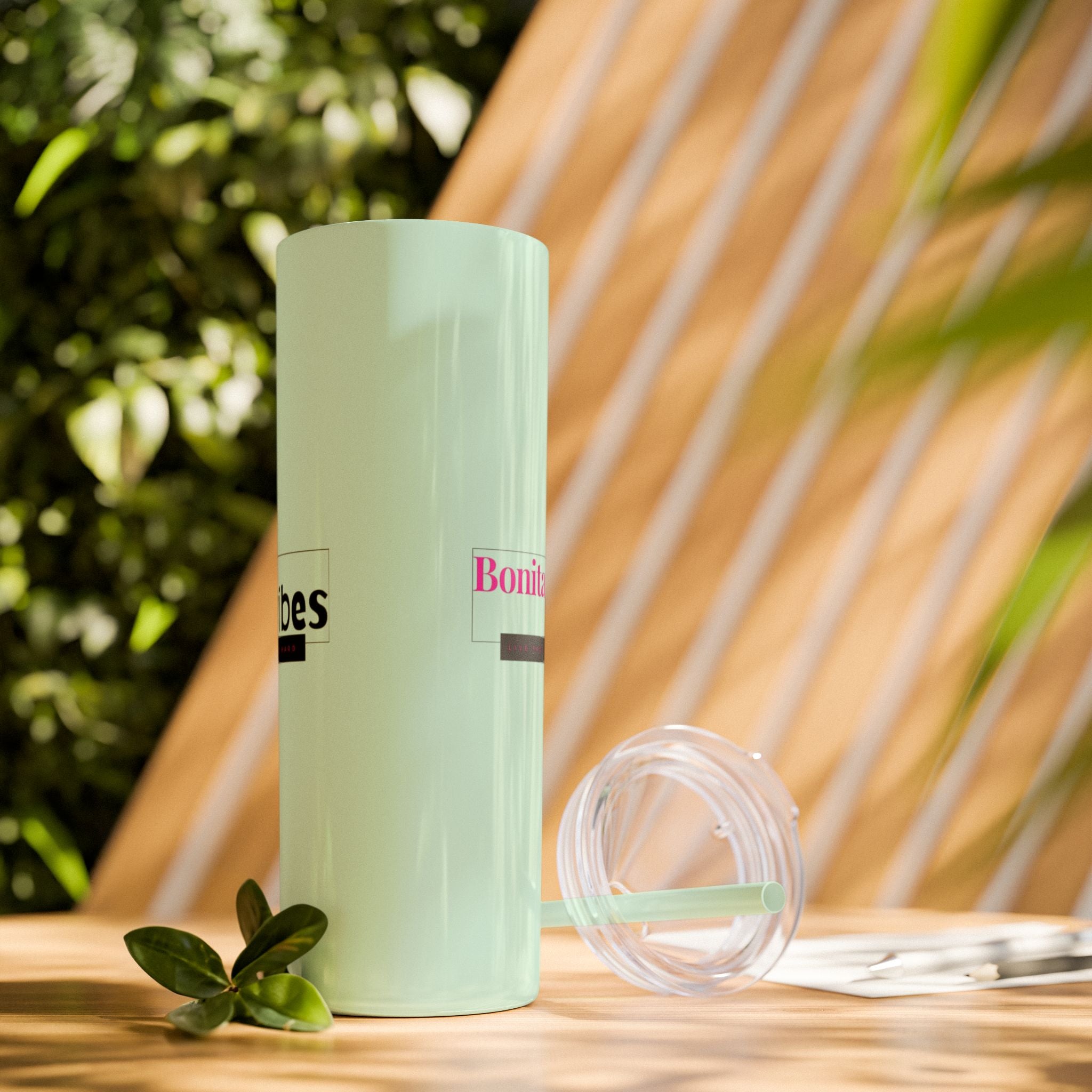 Bonita Vibes: VIBES UNLEASHED Stylish Skinny Tumbler, Perfect for Daily Hydration, Gifts, Home Office, Travel Mug, Summer Fun, Eco-Friendly Drinkware