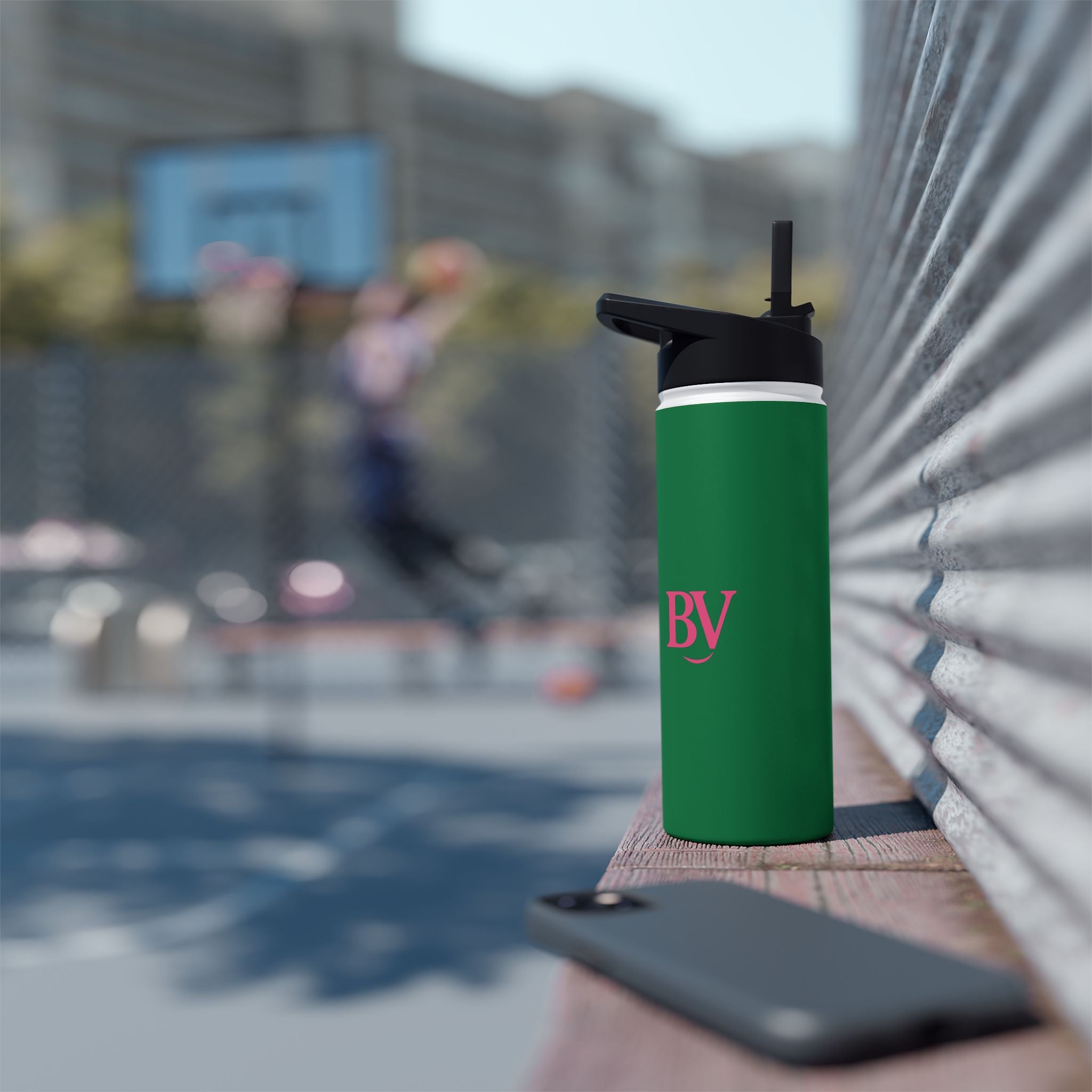 Bonita Vibes: BV Collection Stainless Steel Dark Green Water Bottle, Drinkware for Everyday Adventures, Fitness, Gifts, Eco-Friendly Product