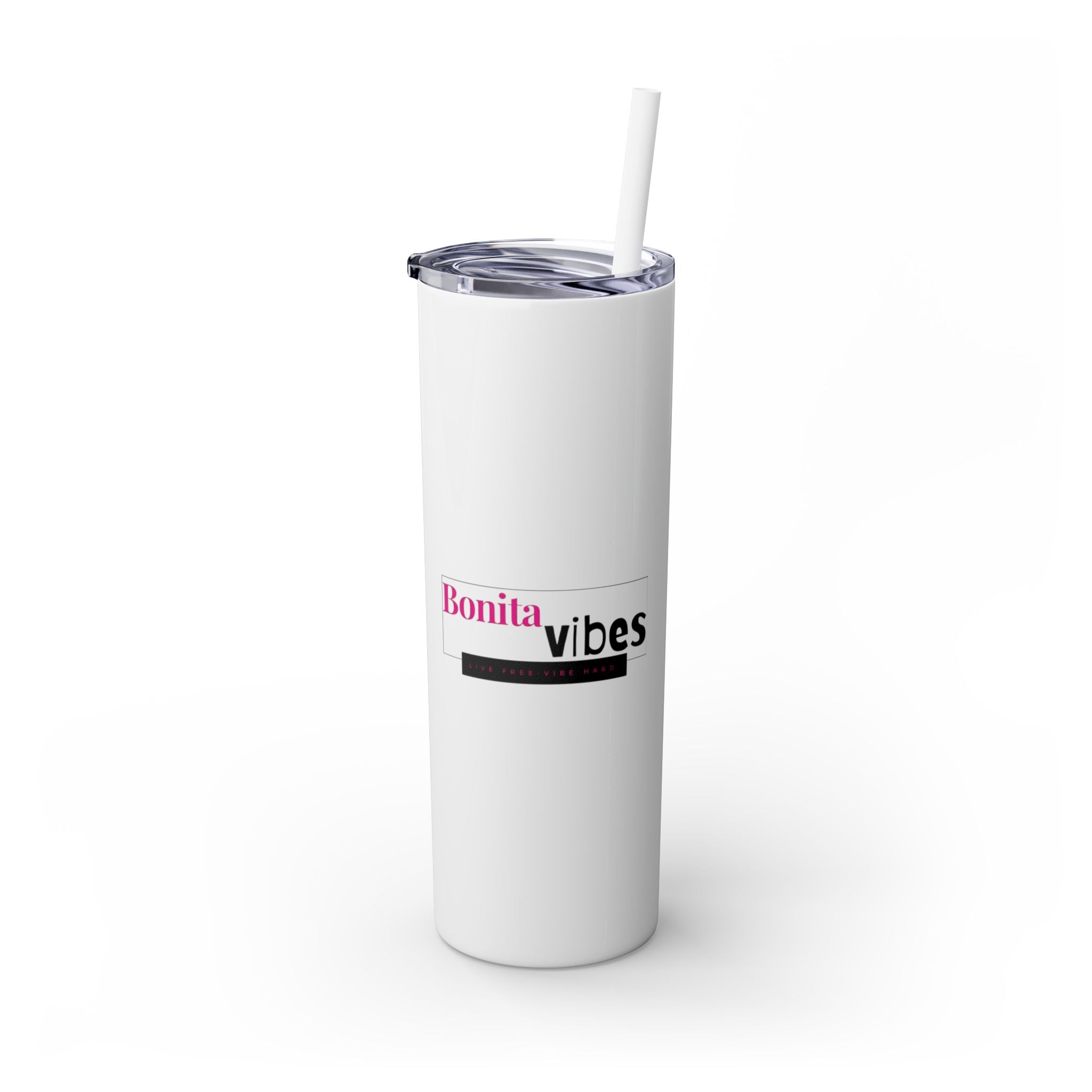 Bonita Vibes: VIBES UNLEASHED Stylish Skinny Tumbler, Perfect for Daily Hydration, Gifts, Home Office, Travel Mug, Summer Fun, Eco-Friendly Drinkware