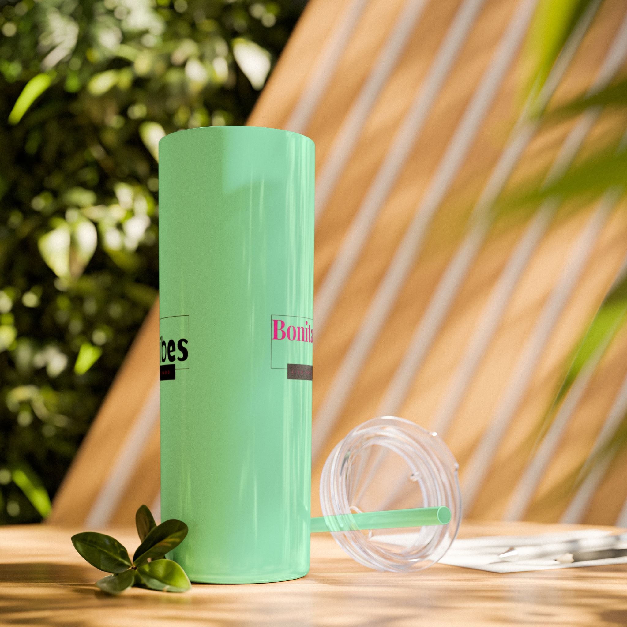 Bonita Vibes: VIBES UNLEASHED Stylish Skinny Tumbler, Perfect for Daily Hydration, Gifts, Home Office, Travel Mug, Summer Fun, Eco-Friendly Drinkware