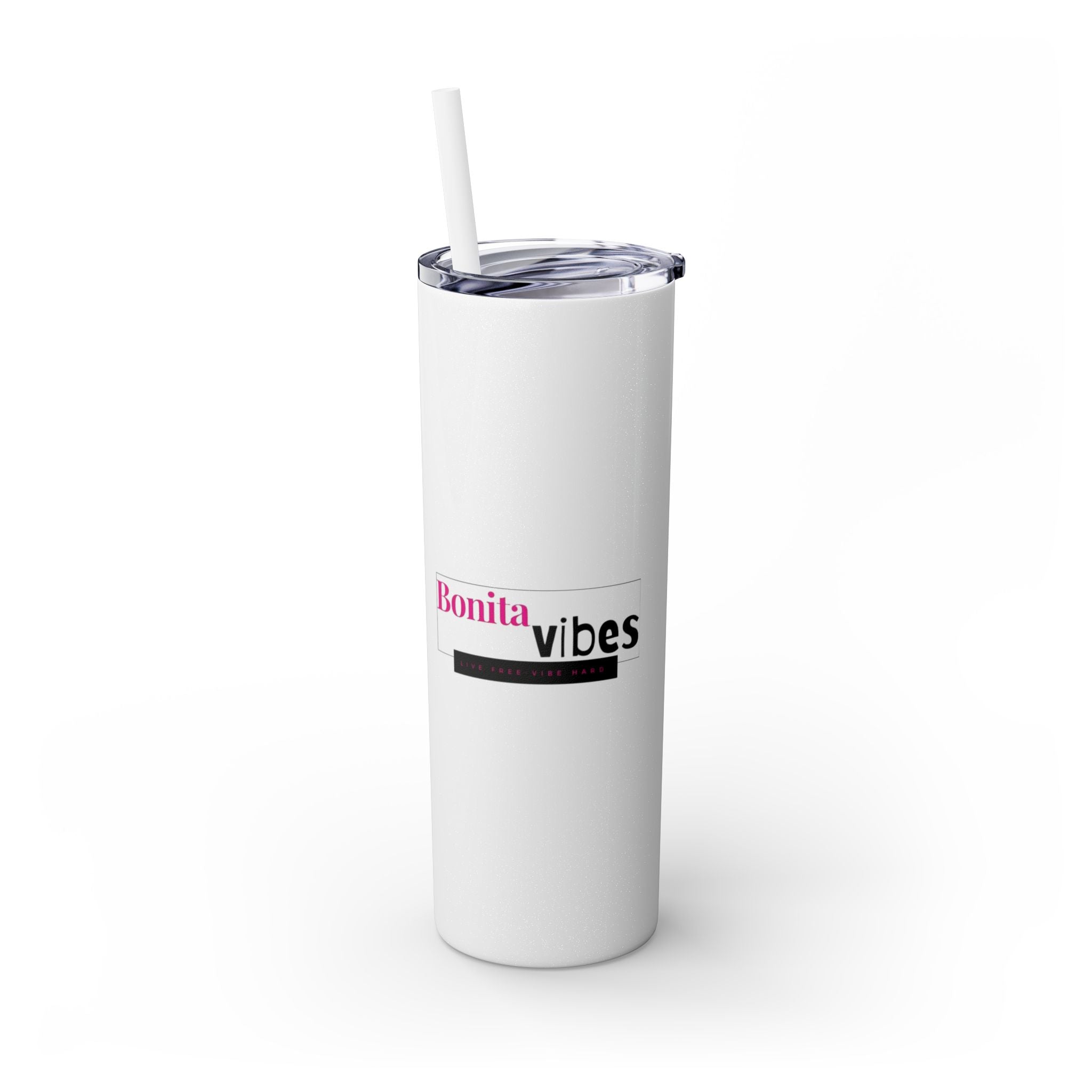 Bonita Vibes: VIBES UNLEASHED Stylish Skinny Tumbler, Perfect for Daily Hydration, Gifts, Home Office, Travel Mug, Summer Fun, Eco-Friendly Drinkware