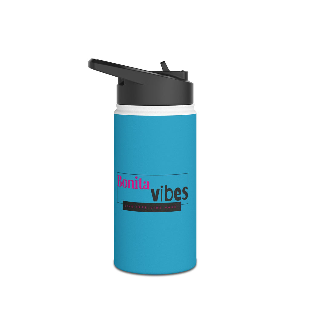 Bonita Vibes: VIBES UNLEASHED Stainless Steel Turquoise Water Bottle - Motivational Drink Container for Fitness, Travel, and Gifting, Eco-Friendly Hydration Vessel, [...]