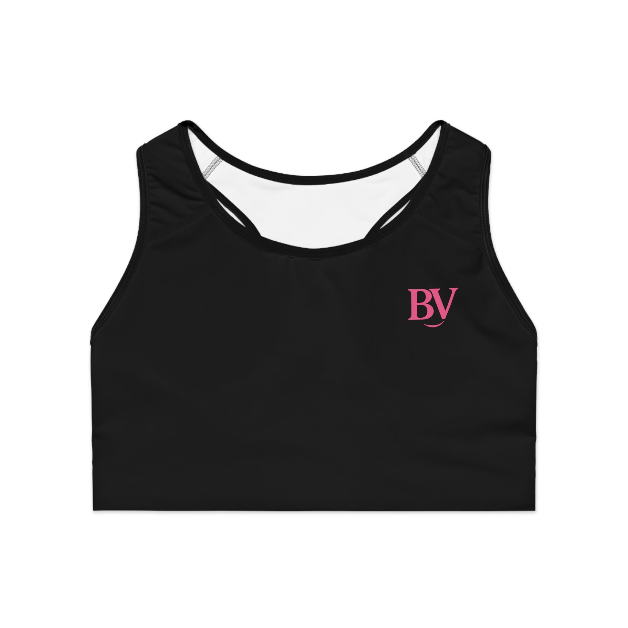 Bonita Vibes: BV Collection Stylish Black Sports Bra for Active Women, Comfortable Workout Wear, Fitness Gift, Travel Ready, Adjustable Athletic Top