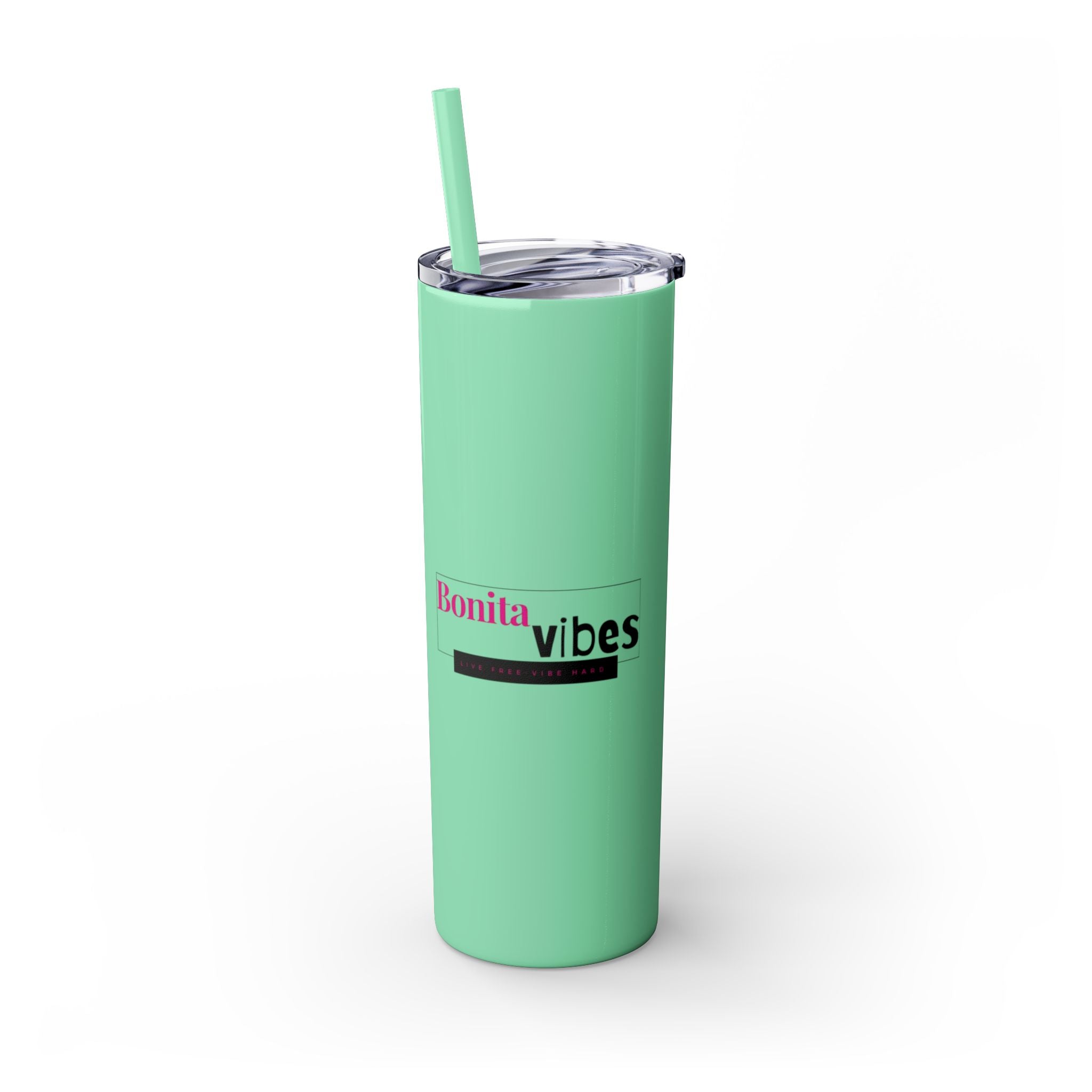 Bonita Vibes: VIBES UNLEASHED Stylish Skinny Tumbler, Perfect for Daily Hydration, Gifts, Home Office, Travel Mug, Summer Fun, Eco-Friendly Drinkware