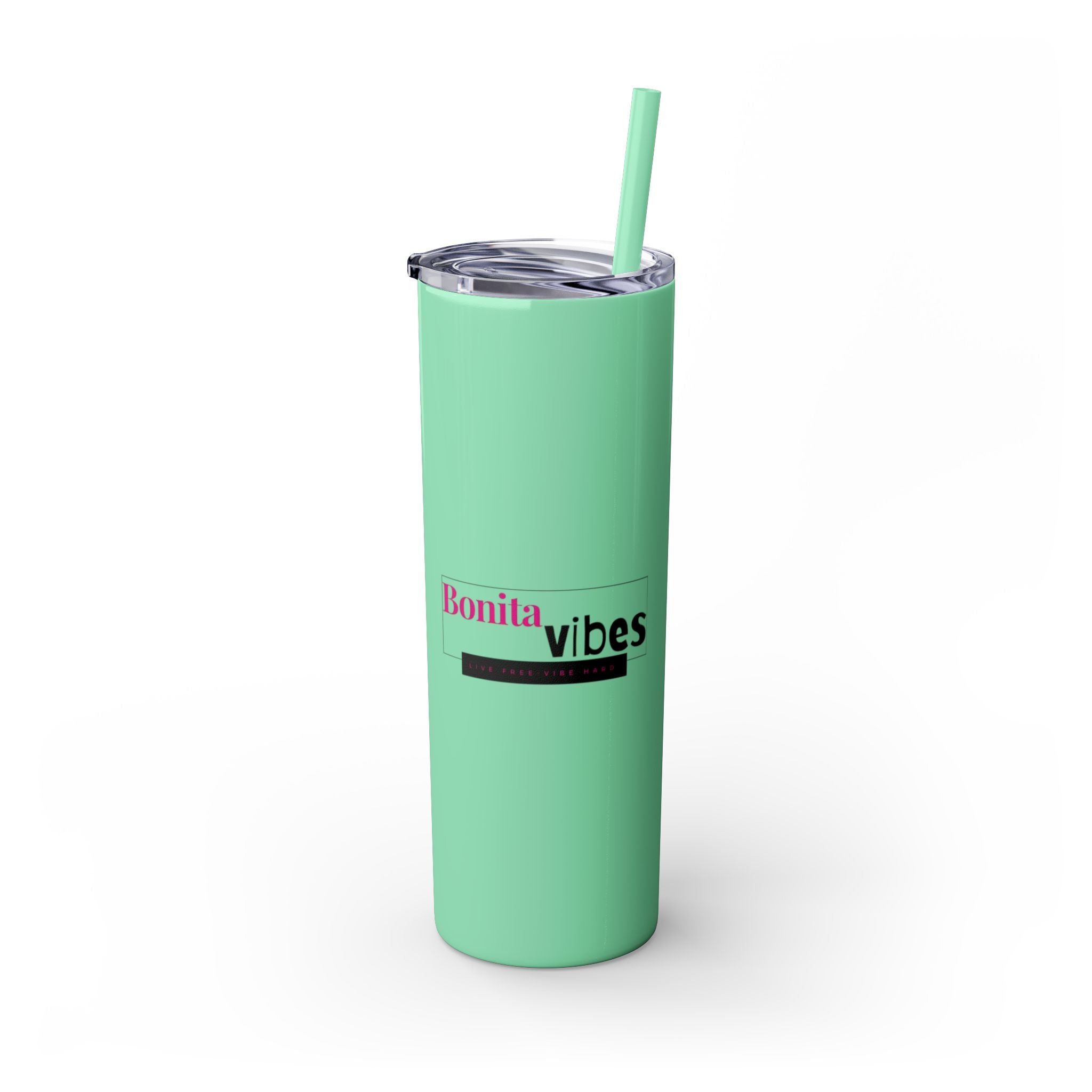 Bonita Vibes: VIBES UNLEASHED Stylish Skinny Tumbler, Perfect for Daily Hydration, Gifts, Home Office, Travel Mug, Summer Fun, Eco-Friendly Drinkware