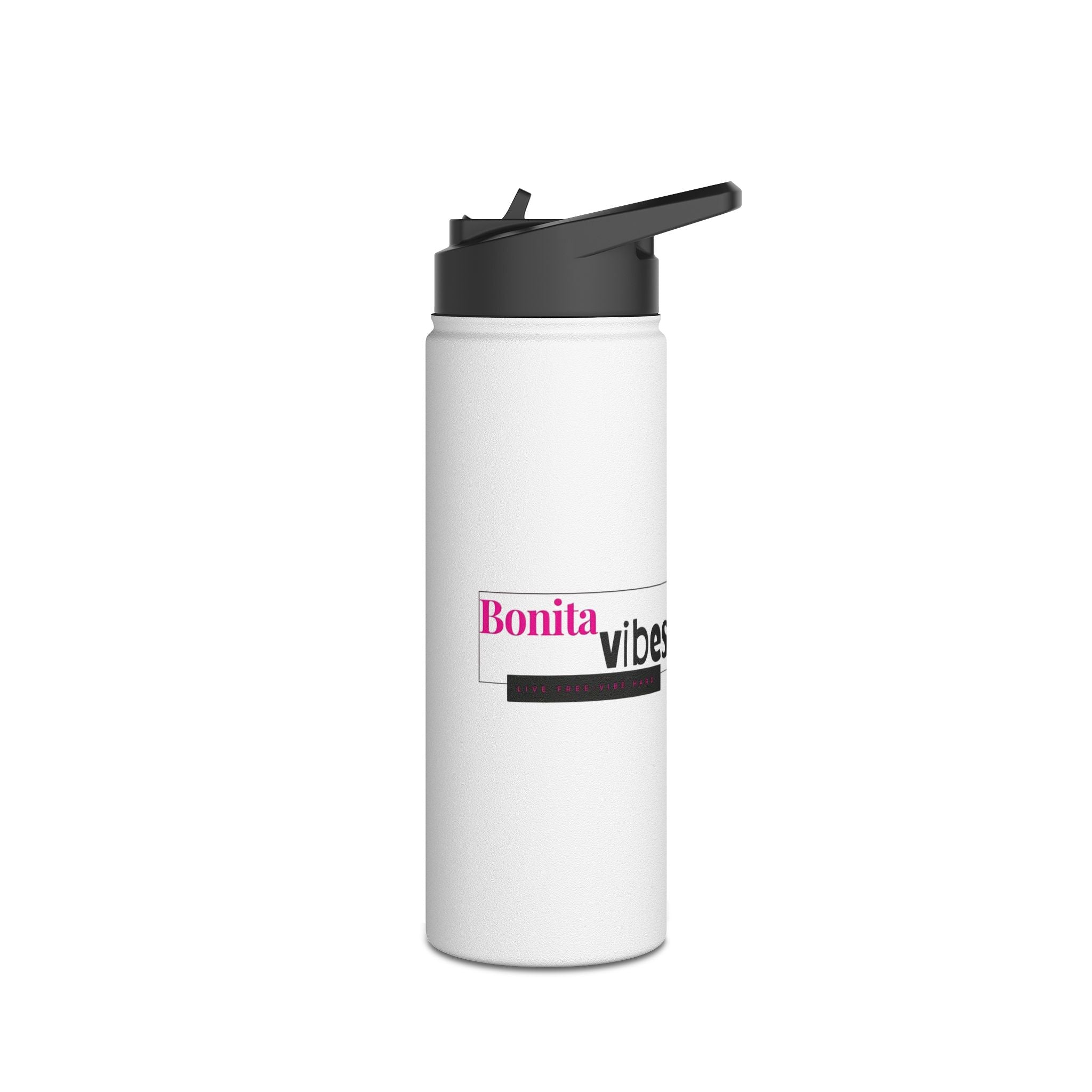 Bonita Vibes: VIBES UNLEASHED Stainless Steel White Water Bottle - Motivational Drink Container for Fitness, Travel, and Gifting, Eco-Friendly Hydration Vessel, [...]
