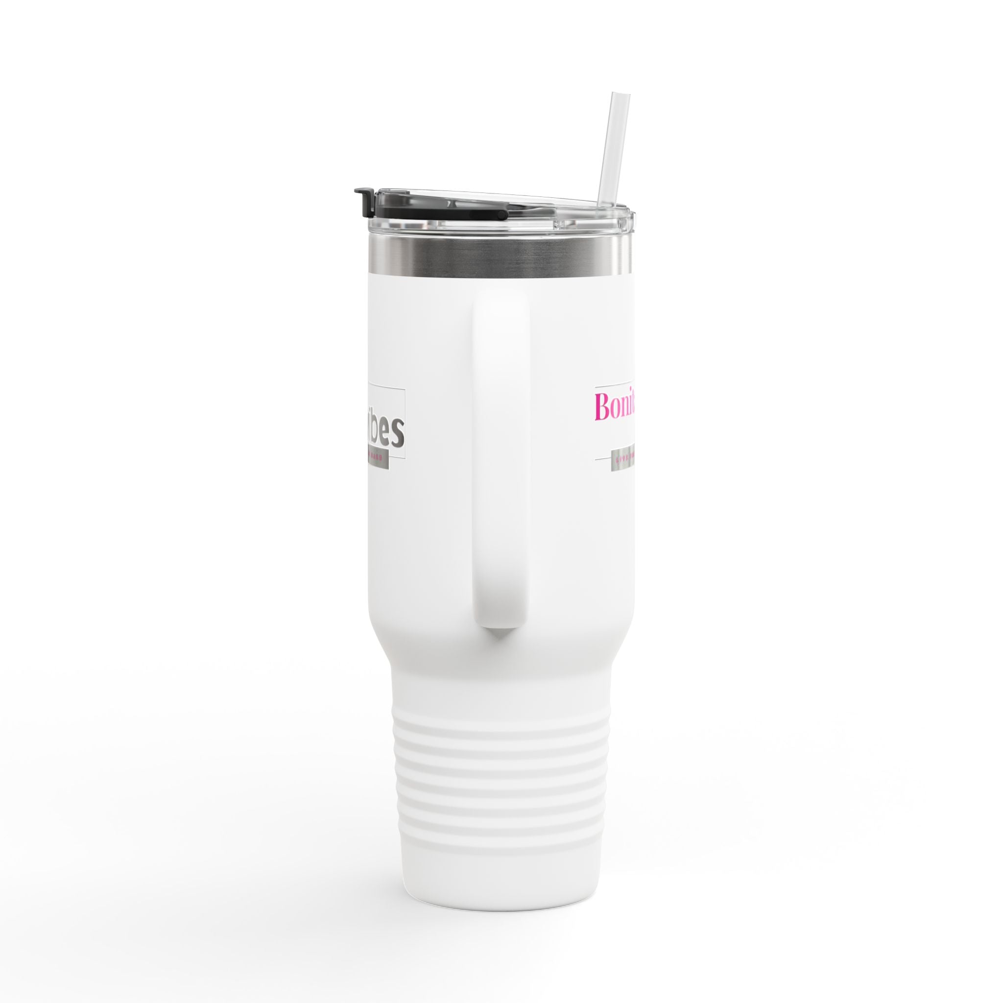 Bonita Vibes: VIBES UNLEASHED Stylish Travel Mug, 40oz - Perfect for Coffee Lovers, Gift for Her, Summer Picnics, On-the-Go Hydration, Personalized Travel Cup