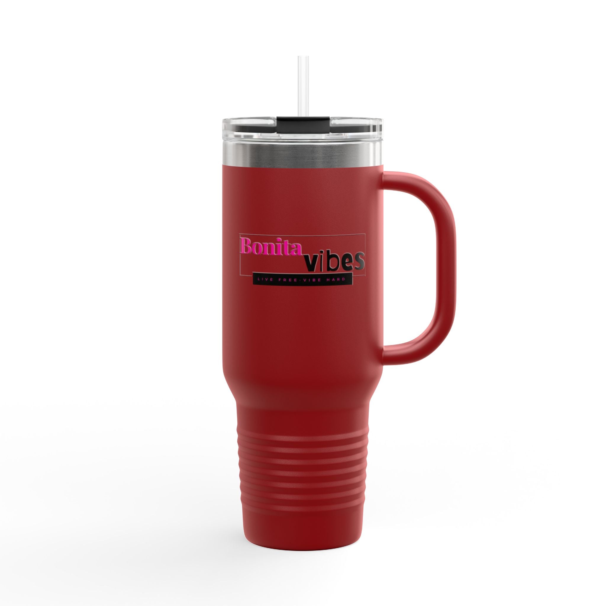 Bonita Vibes: VIBES UNLEASHED Stylish Travel Mug, 40oz - Perfect for Coffee Lovers, Gift for Her, Summer Picnics, On-the-Go Hydration, Personalized Travel Cup