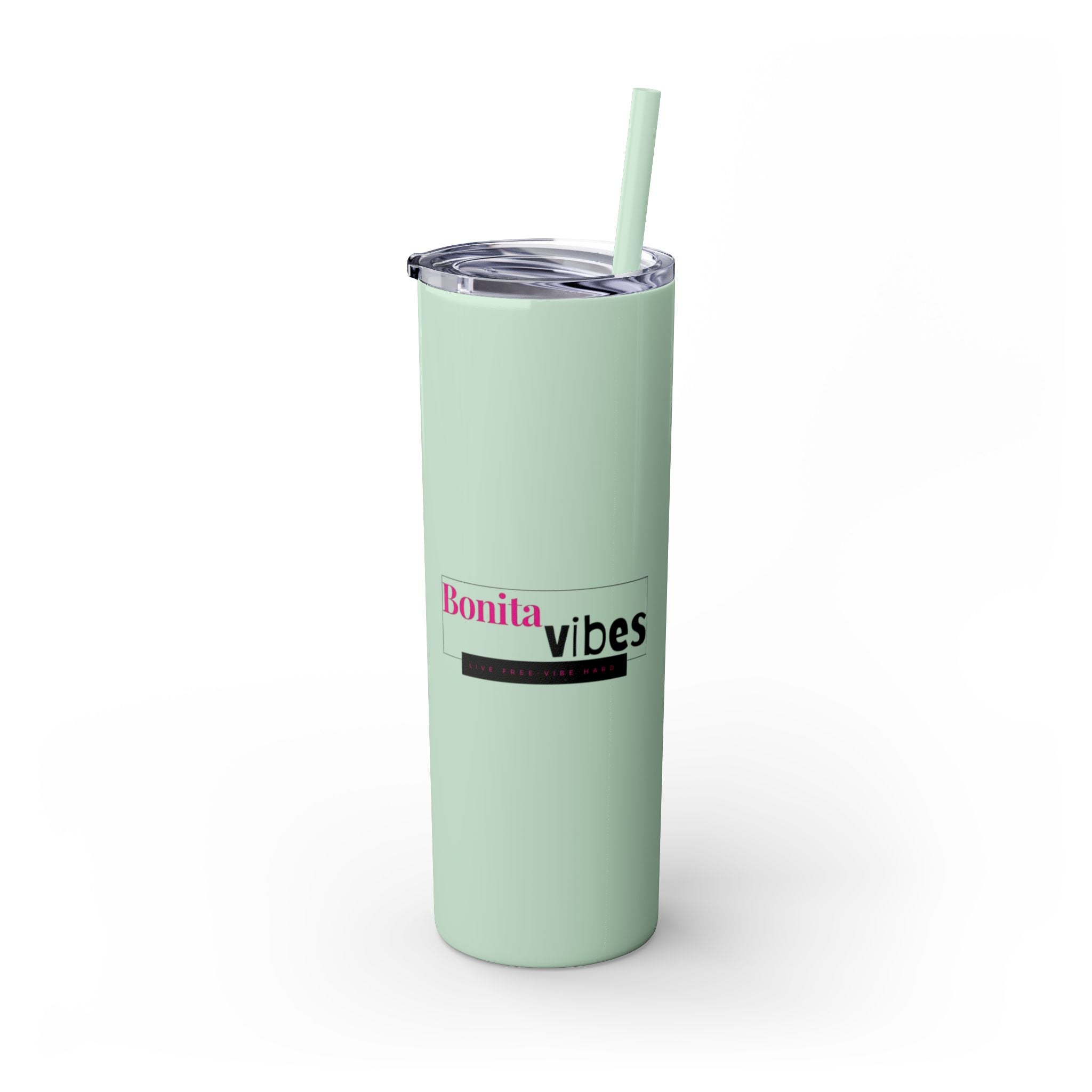 Bonita Vibes: VIBES UNLEASHED Stylish Skinny Tumbler, Perfect for Daily Hydration, Gifts, Home Office, Travel Mug, Summer Fun, Eco-Friendly Drinkware