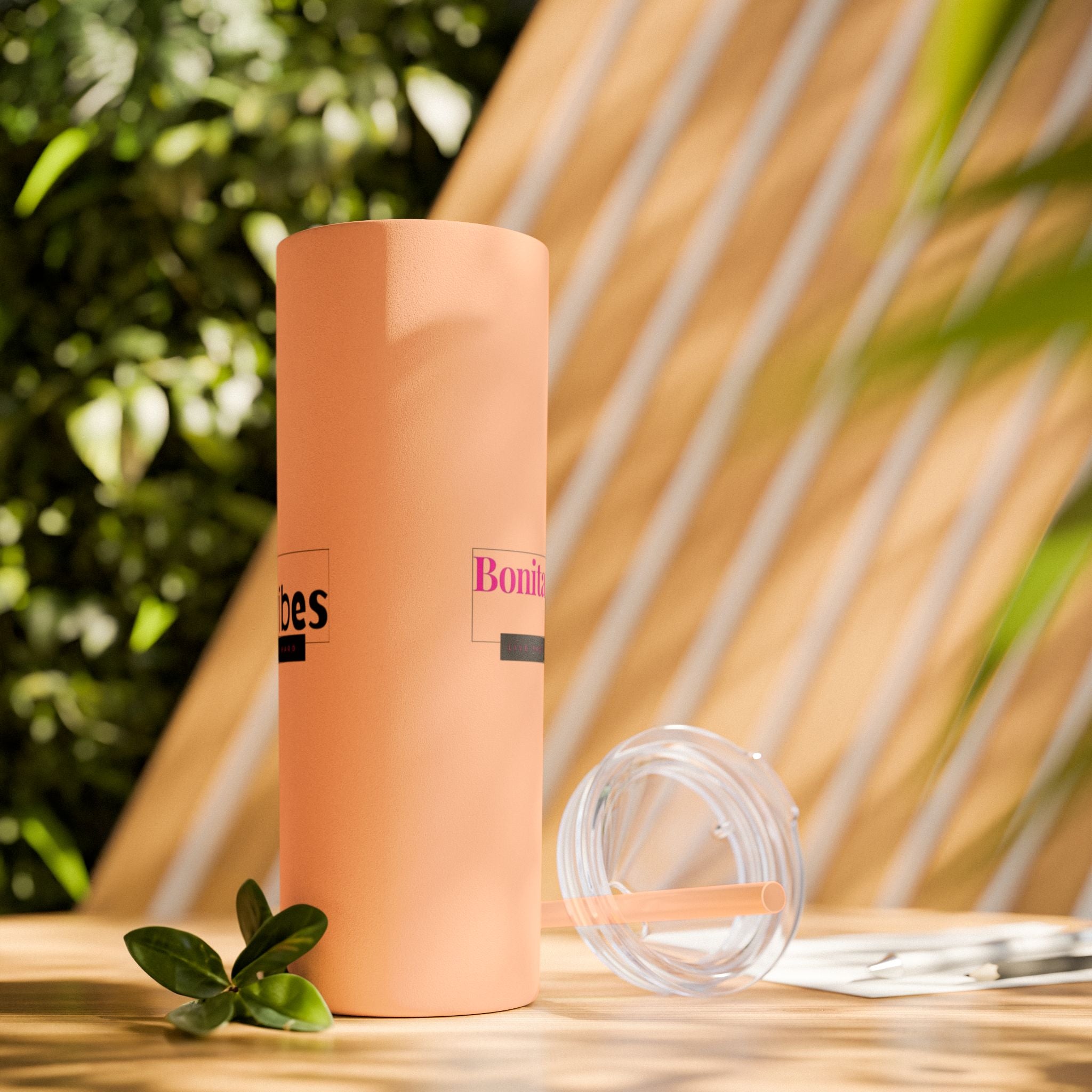 Bonita Vibes: VIBES UNLEASHED Stylish Skinny Tumbler, Perfect for Daily Hydration, Gifts, Home Office, Travel Mug, Summer Fun, Eco-Friendly Drinkware