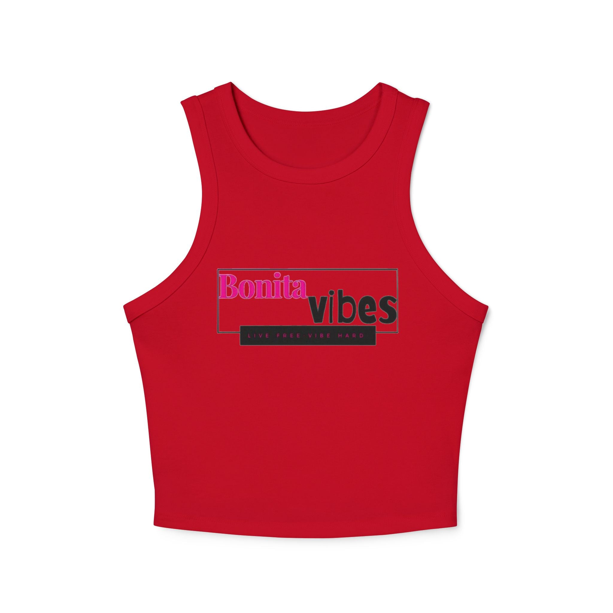 Bonita Vibes: VIBES UNLEASHED Women's Racer Tank Top, Comfortable Summer Top, Casual Wear, Beach Day Outfit, Gift for Her