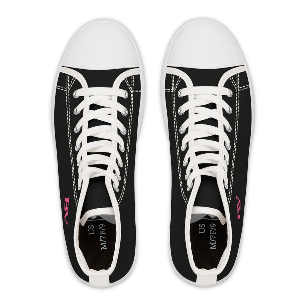 Bonita Vibes: BV Collection Woman's Black Stylish High Top Sneakers, Casual Footwear, Trendy Street Style, Summer Vibes, Gift for Her, Comfortable Fashion Shoes