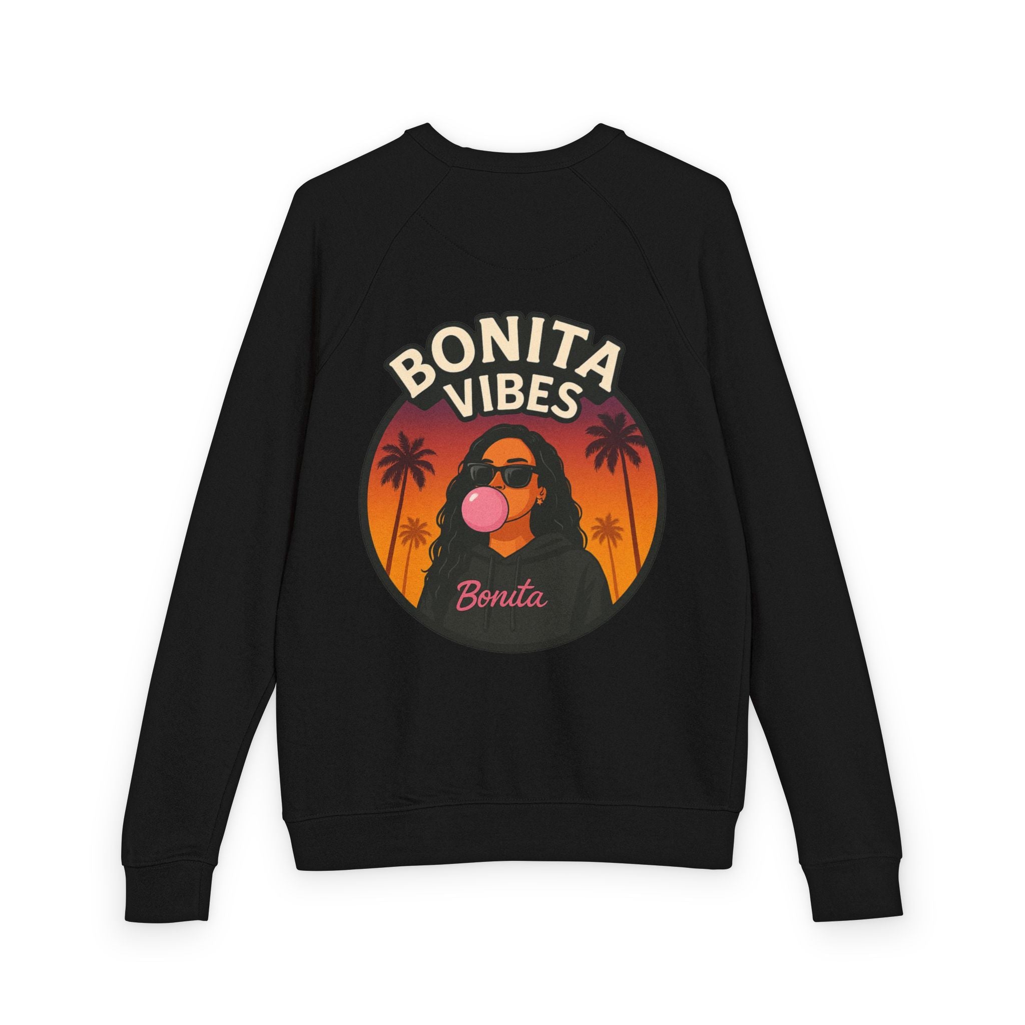 Bonita Vibes: Sunset Sway Crewneck Sweatshirt - Cozy Casual Wear, Gift for Her, Trendy Fashion, Summer Vibes, Graphic Sweater
