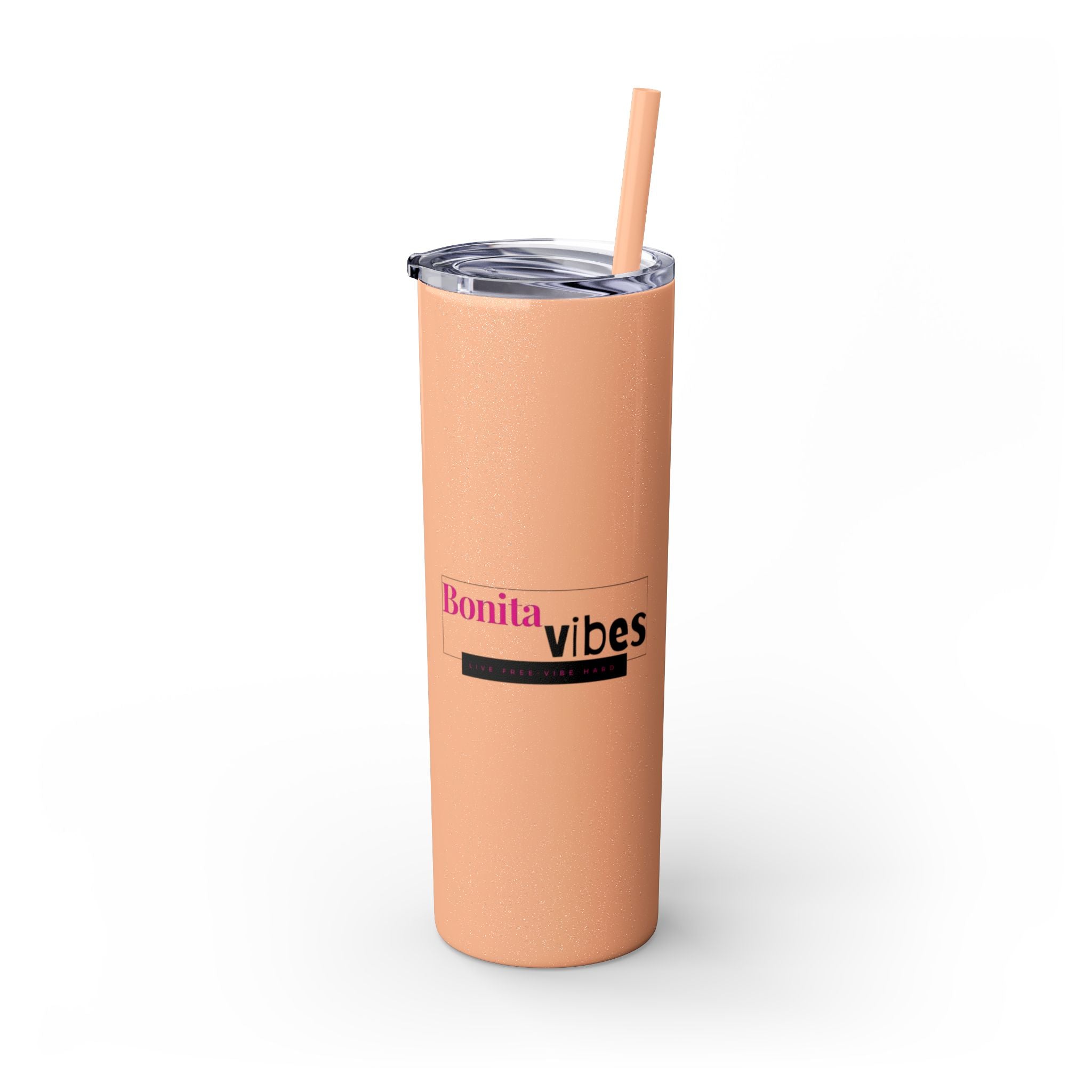 Bonita Vibes: VIBES UNLEASHED Stylish Skinny Tumbler, Perfect for Daily Hydration, Gifts, Home Office, Travel Mug, Summer Fun, Eco-Friendly Drinkware