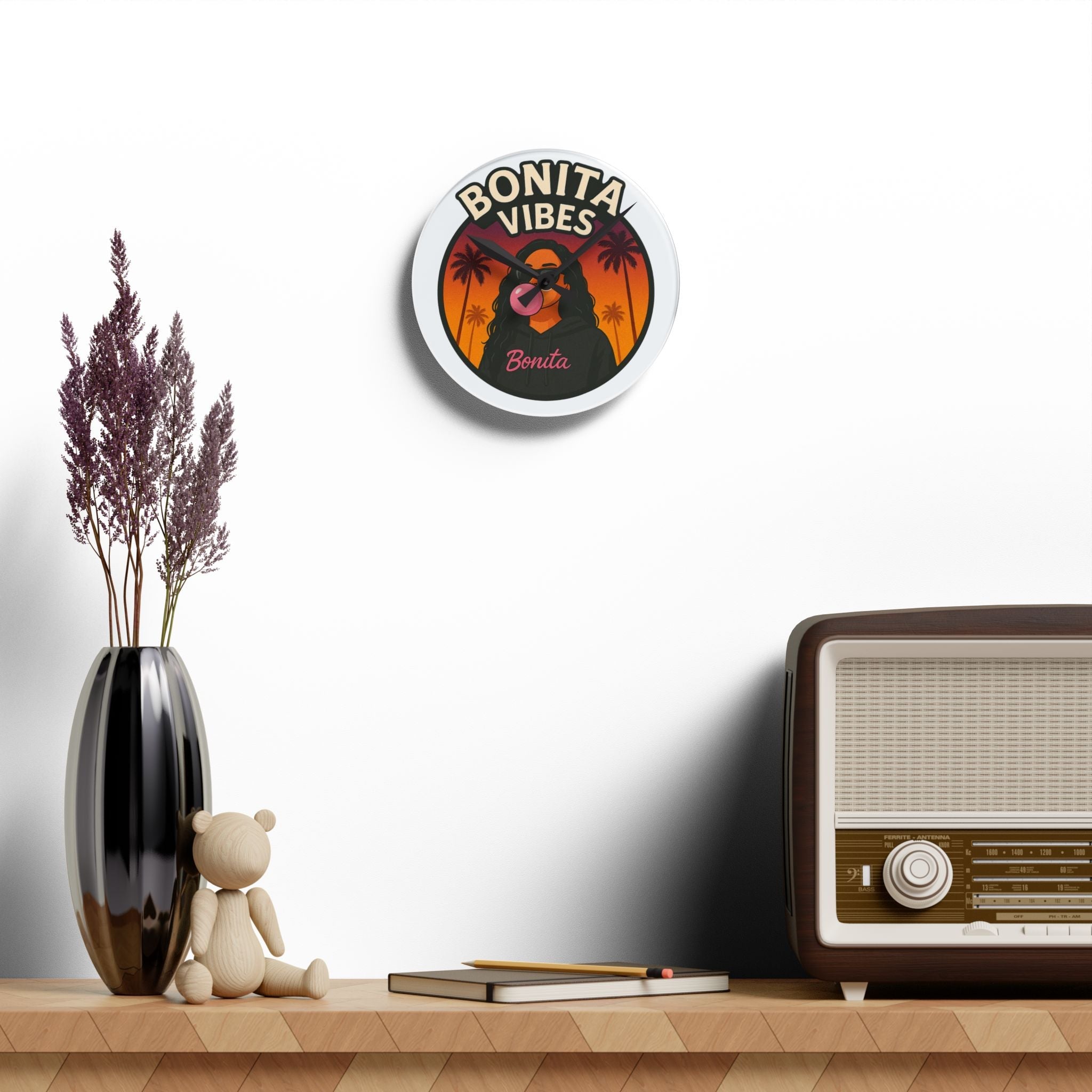 Bonita Vibes Acrylic Wall Clock | Home Decor, Unique Gift, Wall Art, Modern Clock, Stylish Timepiece - My Bonita Vibes