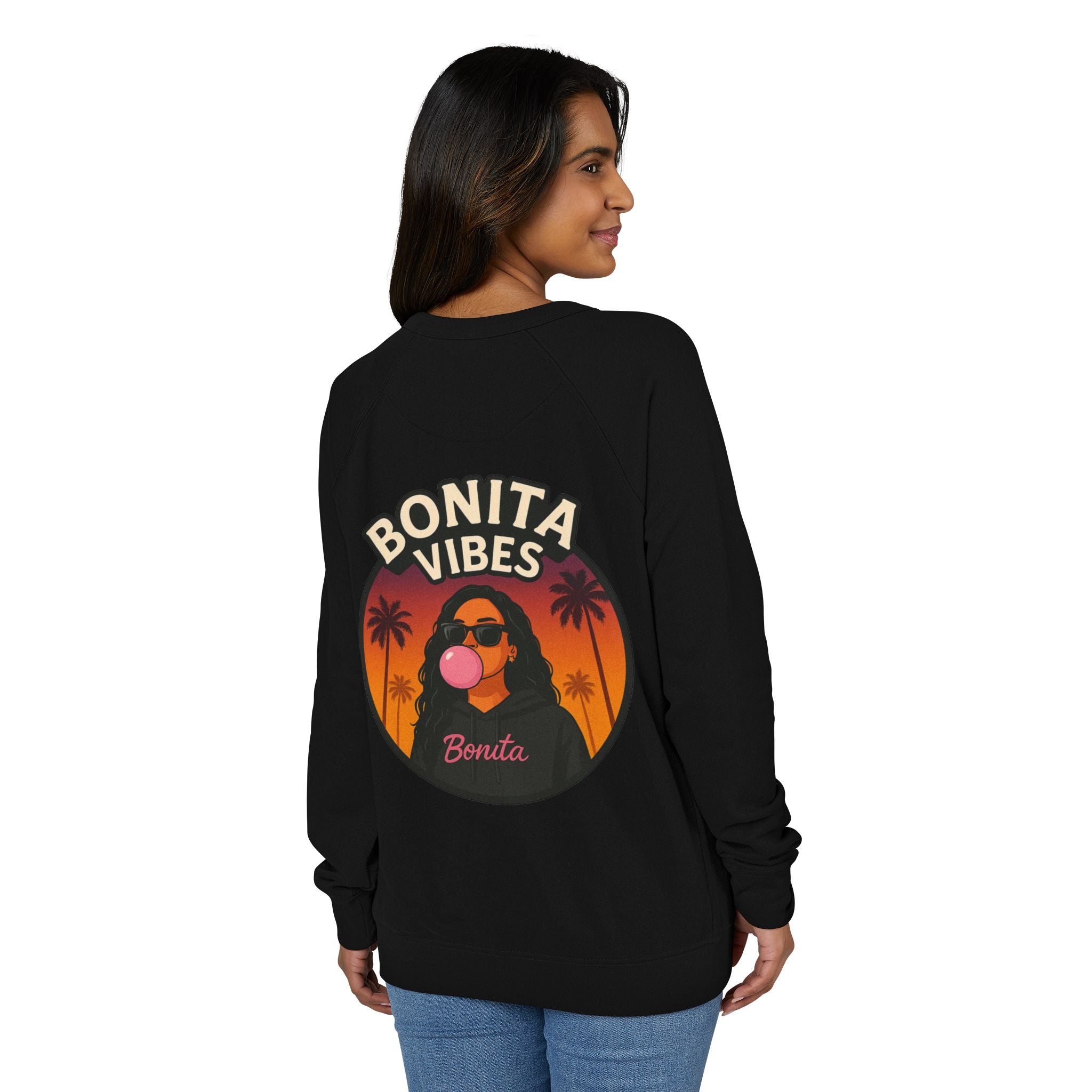 Bonita Vibes: Sunset Sway Crewneck Sweatshirt - Cozy Casual Wear, Gift for Her, Trendy Fashion, Summer Vibes, Graphic Sweater - My Bonita Vibes
