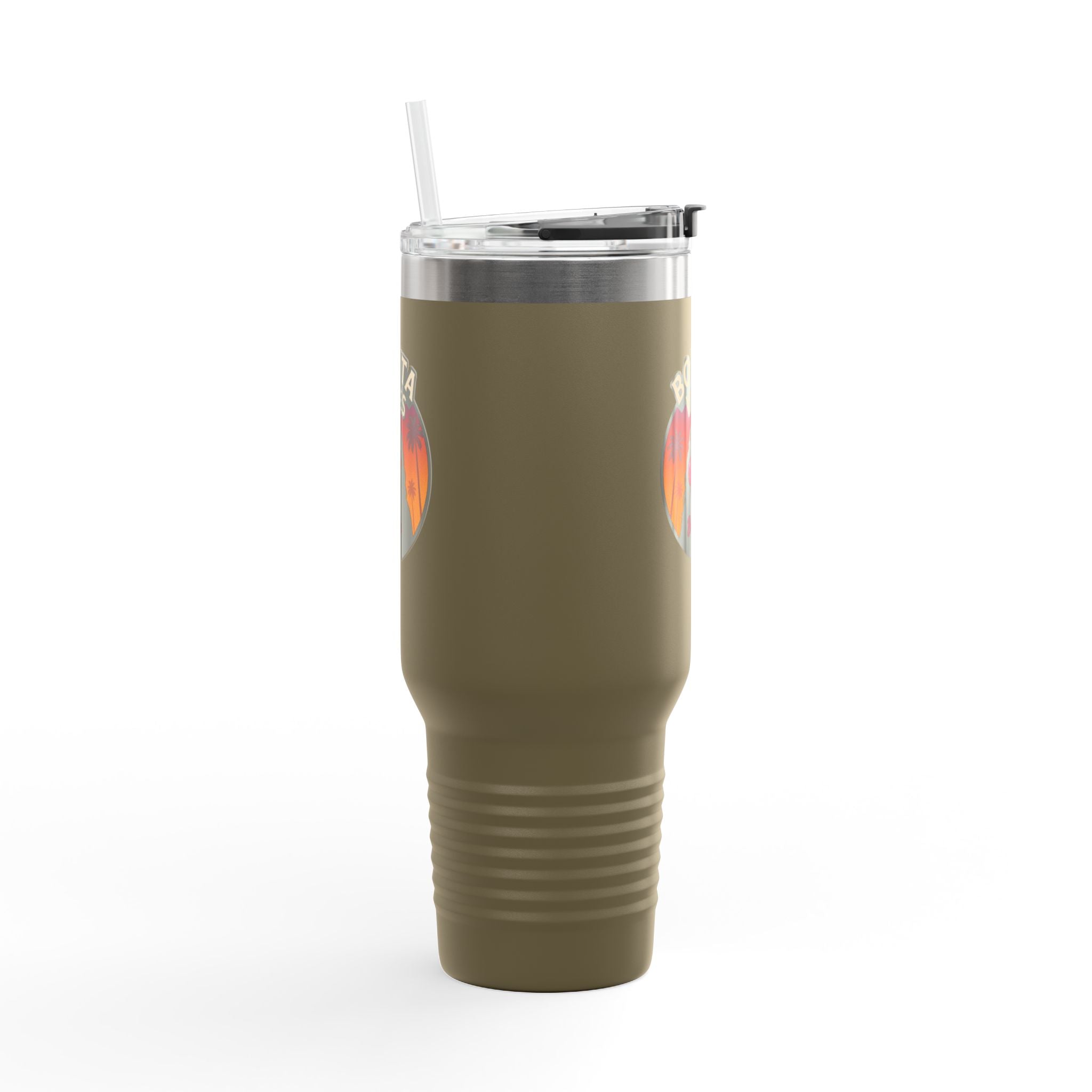Bonita Vibes: Sunset Sway Insulated Travel Mug, 40oz | Perfect for Beach Lovers, Summer Travels, Tropical Themes, Outdoor Adventures, Gifts - My Bonita Vibes
