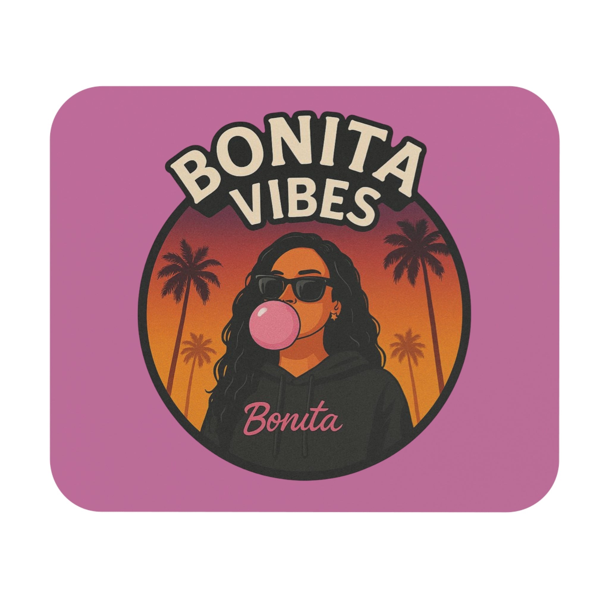 Bonita Vibes: Sunset Sway Light Pink Mouse Pad - Tropical Desk Accessory, Perfect Gift for Students, Office Decor, Trendy Workstation - My Bonita Vibes