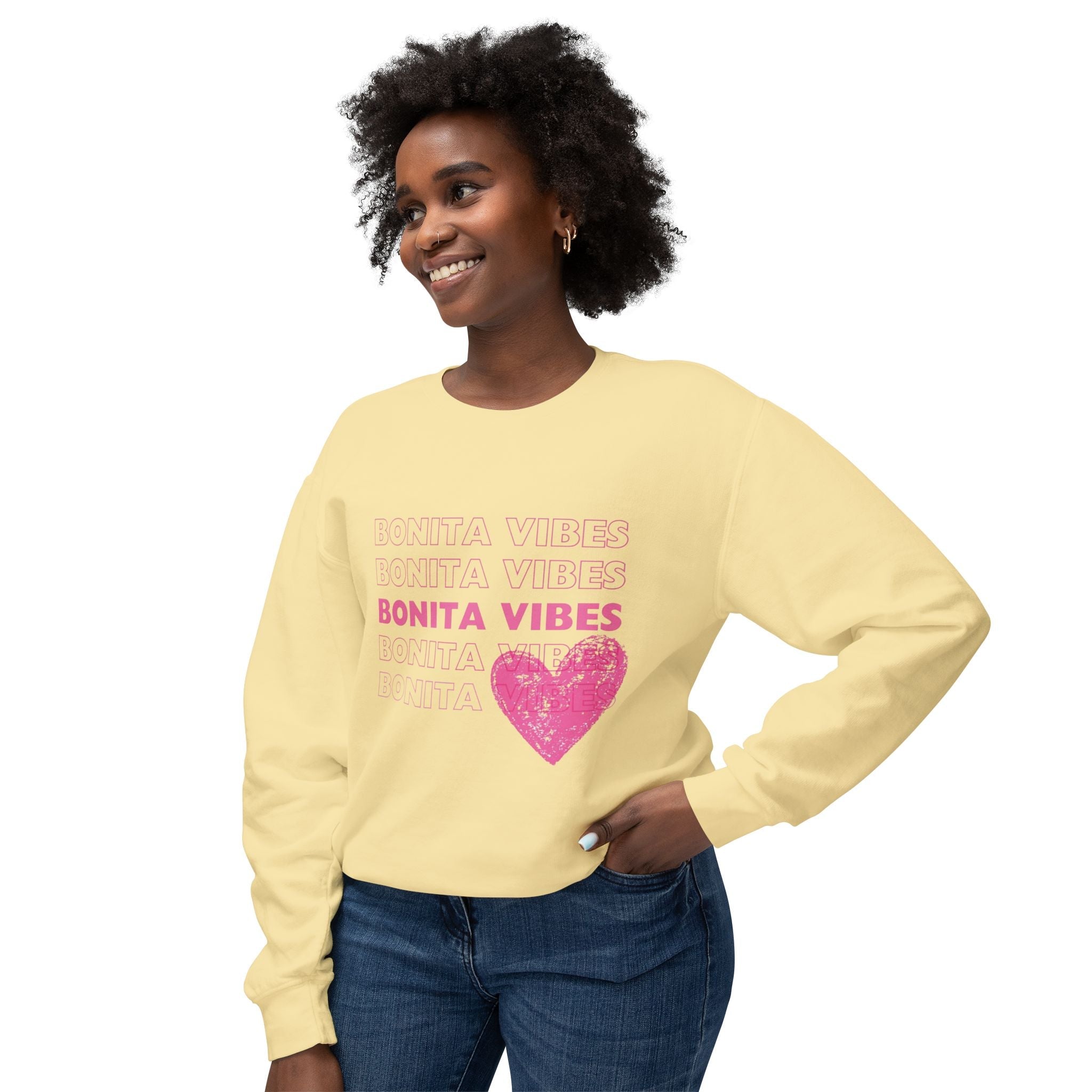 Bonita Vibes: SweetHearted Vibes Lightweight Crewneck Sweatshirt - My Bonita Vibes
