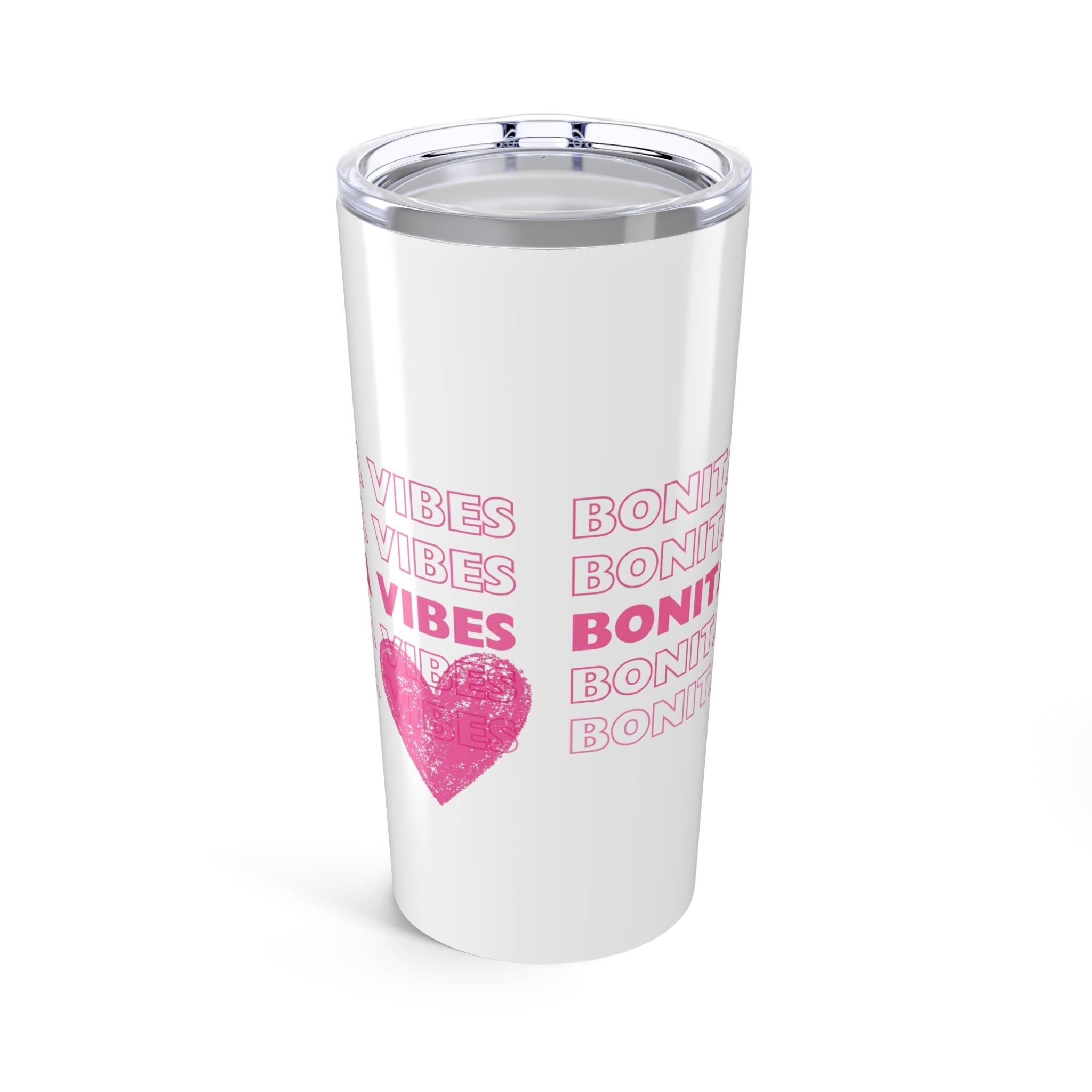 Bonita Vibes: SweetHearted Vibes White Tumbler 20oz - My Bonita Vibes