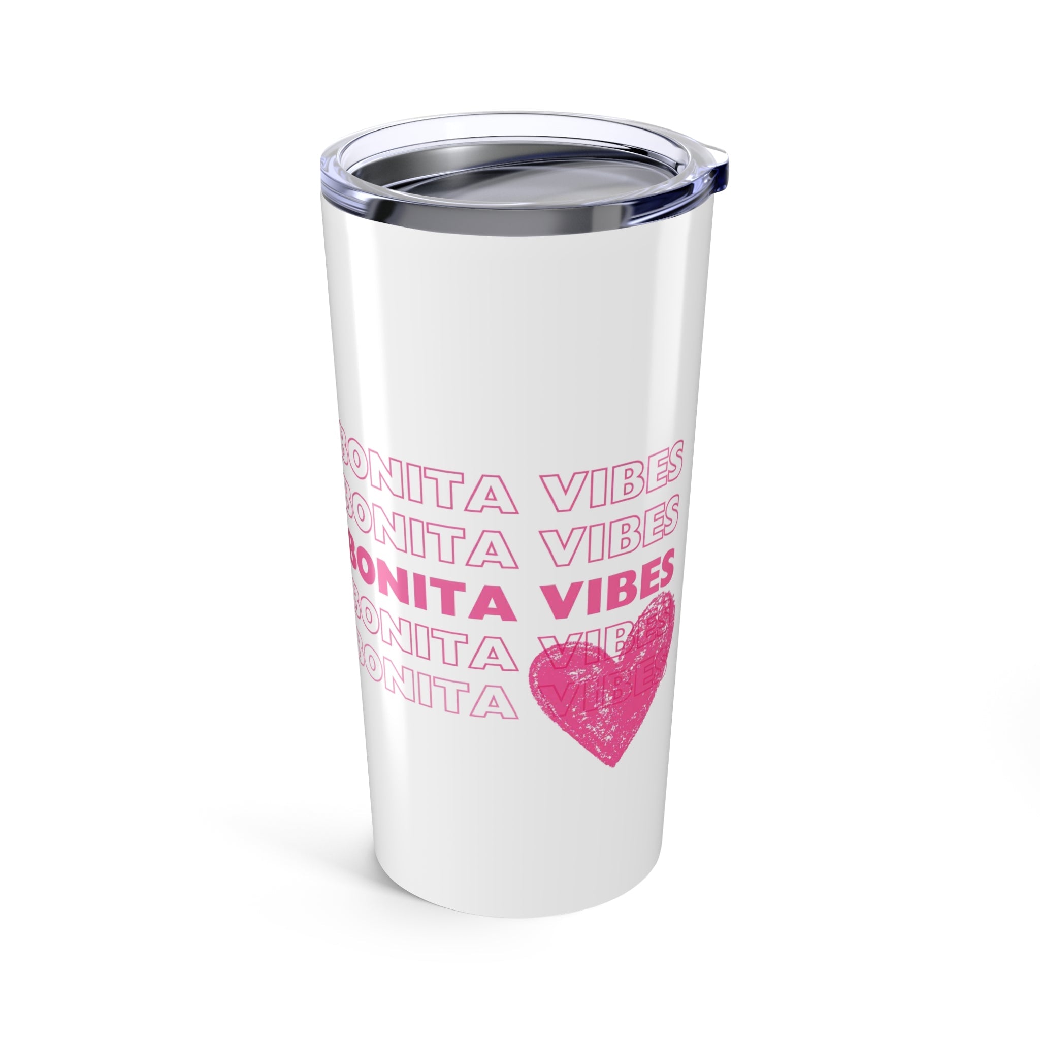 Bonita Vibes: SweetHearted Vibes White Tumbler 20oz - My Bonita Vibes
