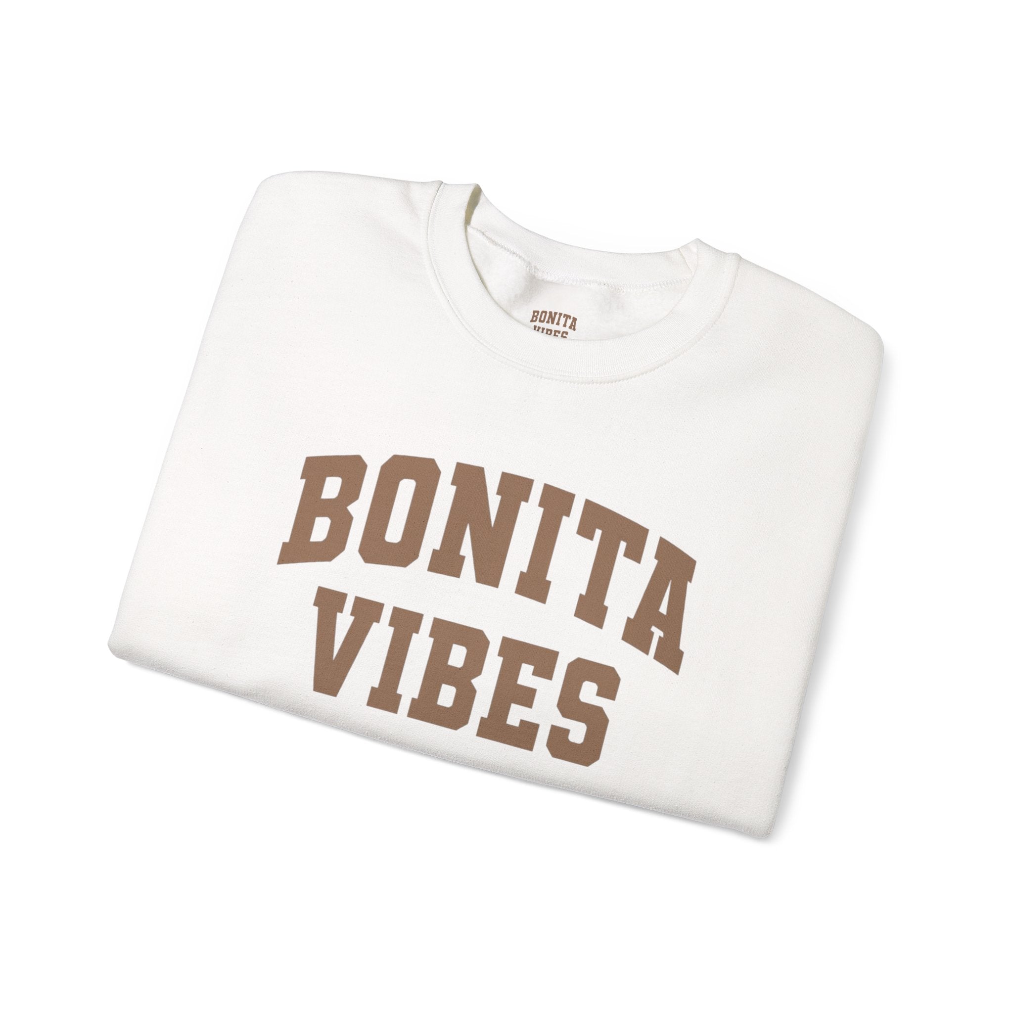 Bonita Vibes University Crewneck Sweatshirt — Cozy Latina - Inspired Graphic Pullover - My Bonita Vibes