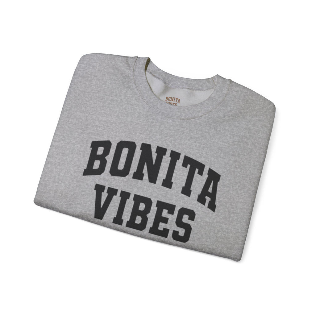 Bonita Vibes University Crewneck Sweatshirt — Cozy Latina - Inspired Graphic Pullover - My Bonita Vibes