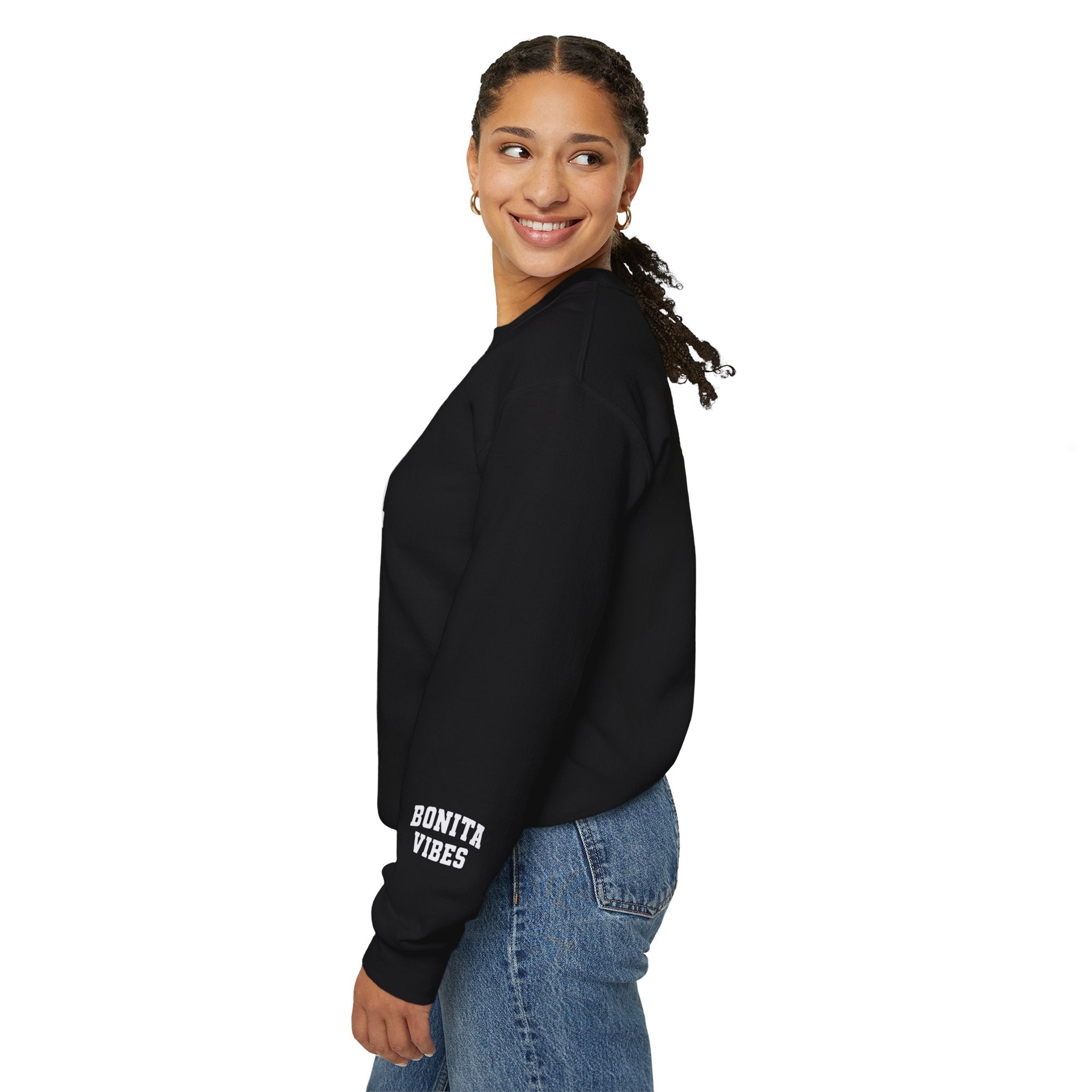 Bonita Vibes University Crewneck Sweatshirt — Cozy Latina - Inspired Graphic Pullover - My Bonita Vibes