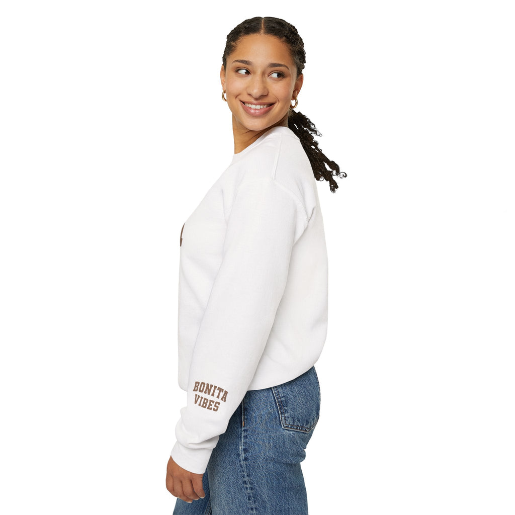 Bonita Vibes University Crewneck Sweatshirt — Cozy Latina - Inspired Graphic Pullover - My Bonita Vibes