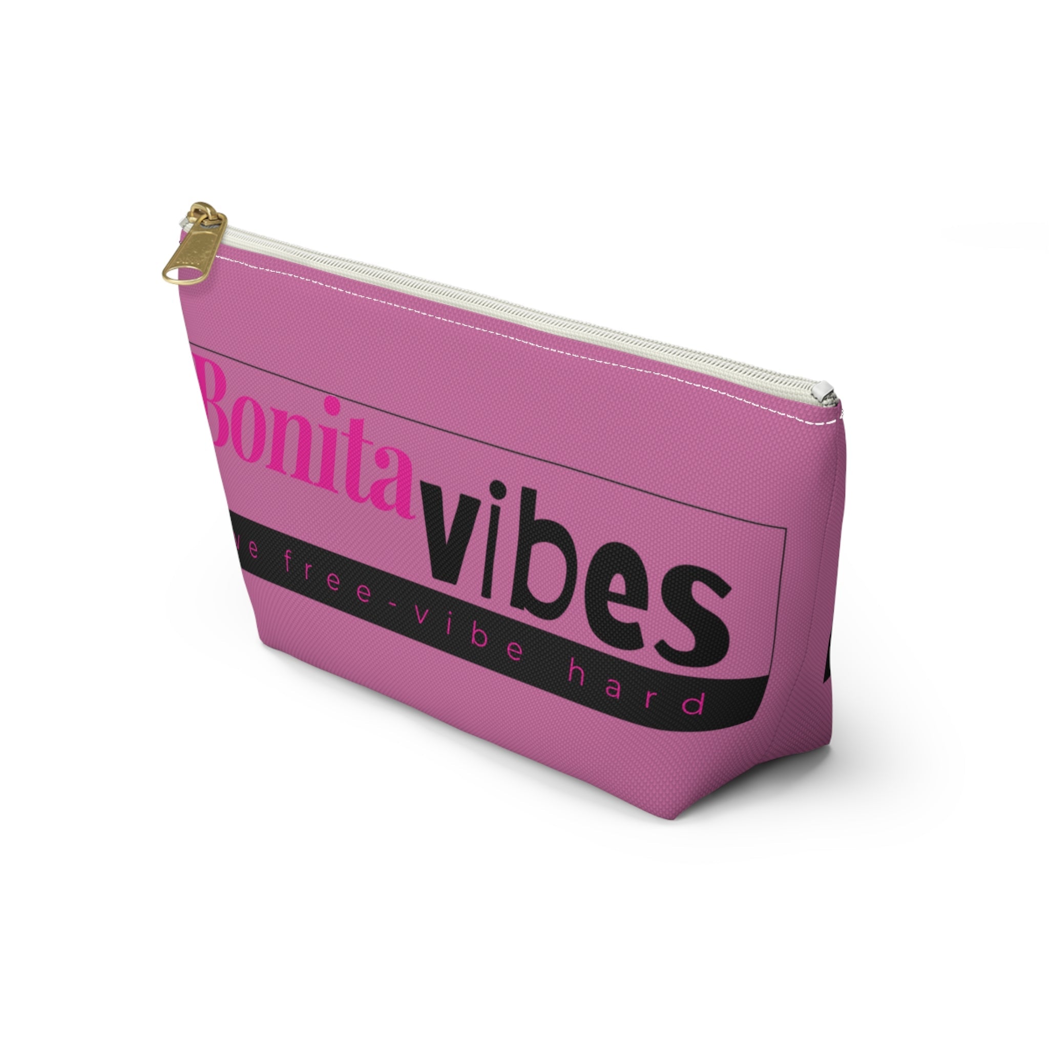 Bonita Vibes: VIBES UNLEASHED Light Pink Accessory Pouch | Stylish Makeup Bag, Travel Pouch, Trendy Organizer, Fun Gift, Summer Essentials - My Bonita Vibes