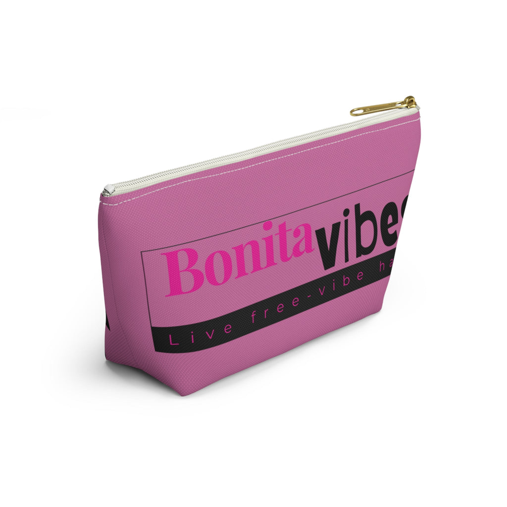 Bonita Vibes: VIBES UNLEASHED Light Pink Accessory Pouch | Stylish Makeup Bag, Travel Pouch, Trendy Organizer, Fun Gift, Summer Essentials - My Bonita Vibes