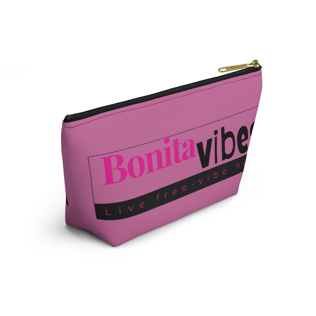 Bonita Vibes: VIBES UNLEASHED Light Pink Accessory Pouch | Stylish Makeup Bag, Travel Pouch, Trendy Organizer, Fun Gift, Summer Essentials - My Bonita Vibes