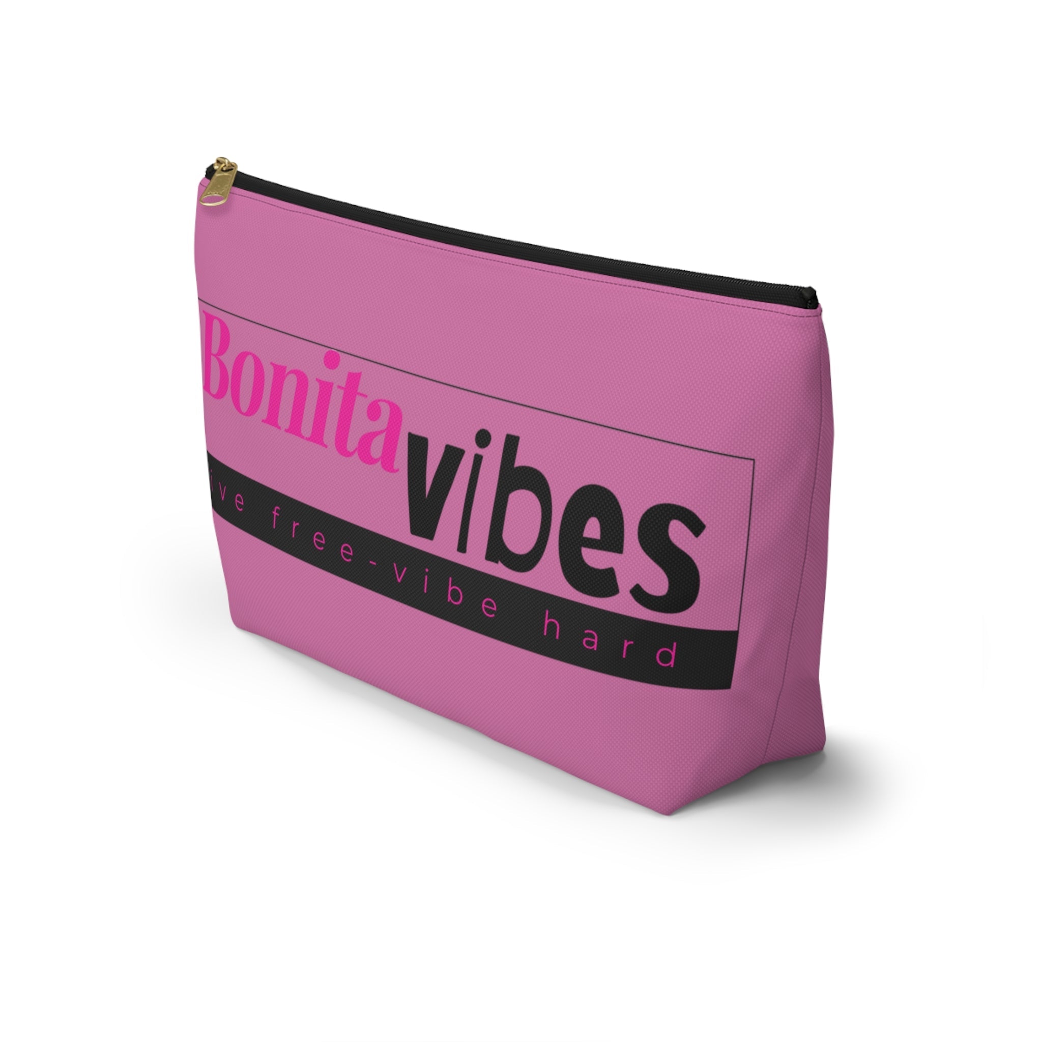 Bonita Vibes: VIBES UNLEASHED Light Pink Accessory Pouch | Stylish Makeup Bag, Travel Pouch, Trendy Organizer, Fun Gift, Summer Essentials - My Bonita Vibes