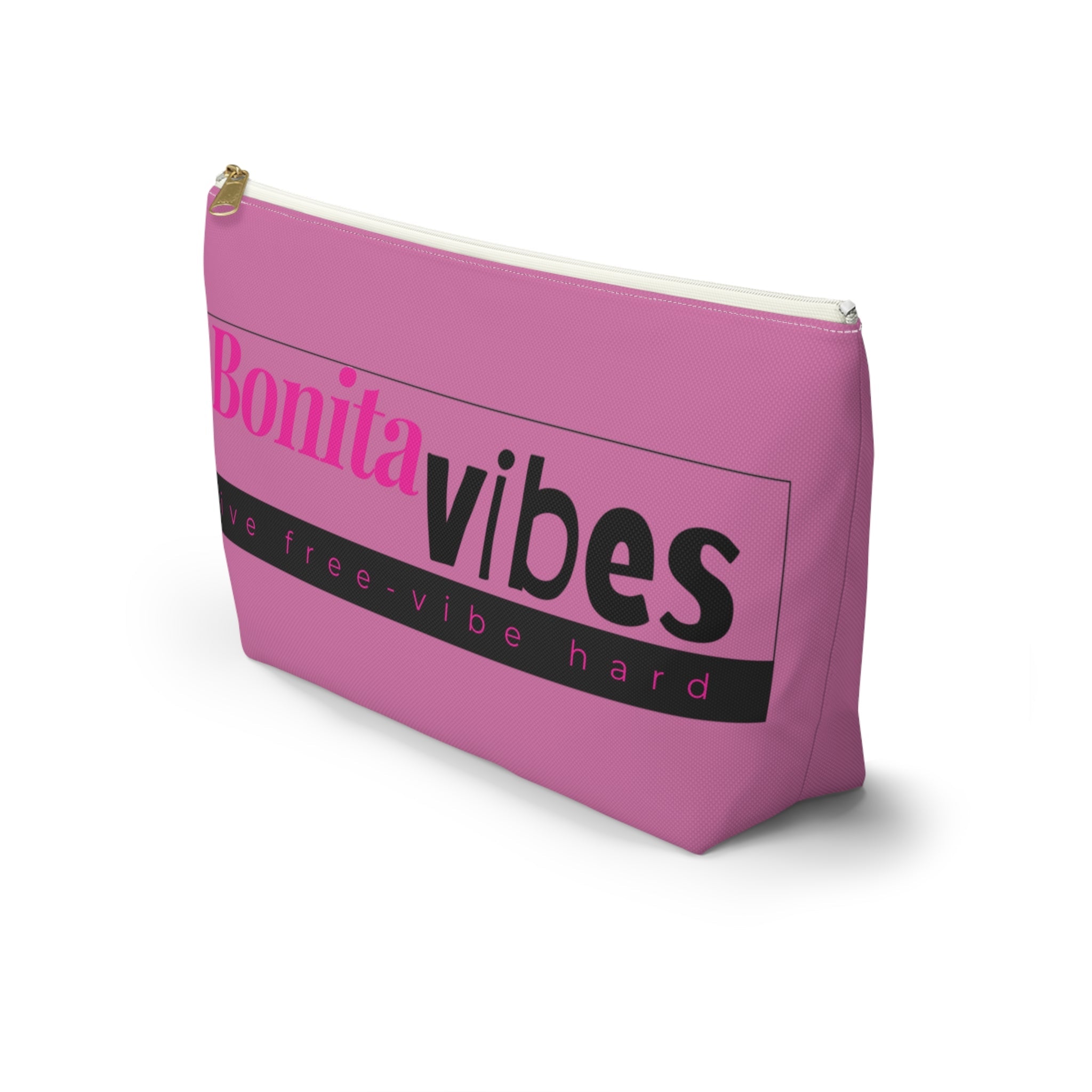 Bonita Vibes: VIBES UNLEASHED Light Pink Accessory Pouch | Stylish Makeup Bag, Travel Pouch, Trendy Organizer, Fun Gift, Summer Essentials - My Bonita Vibes