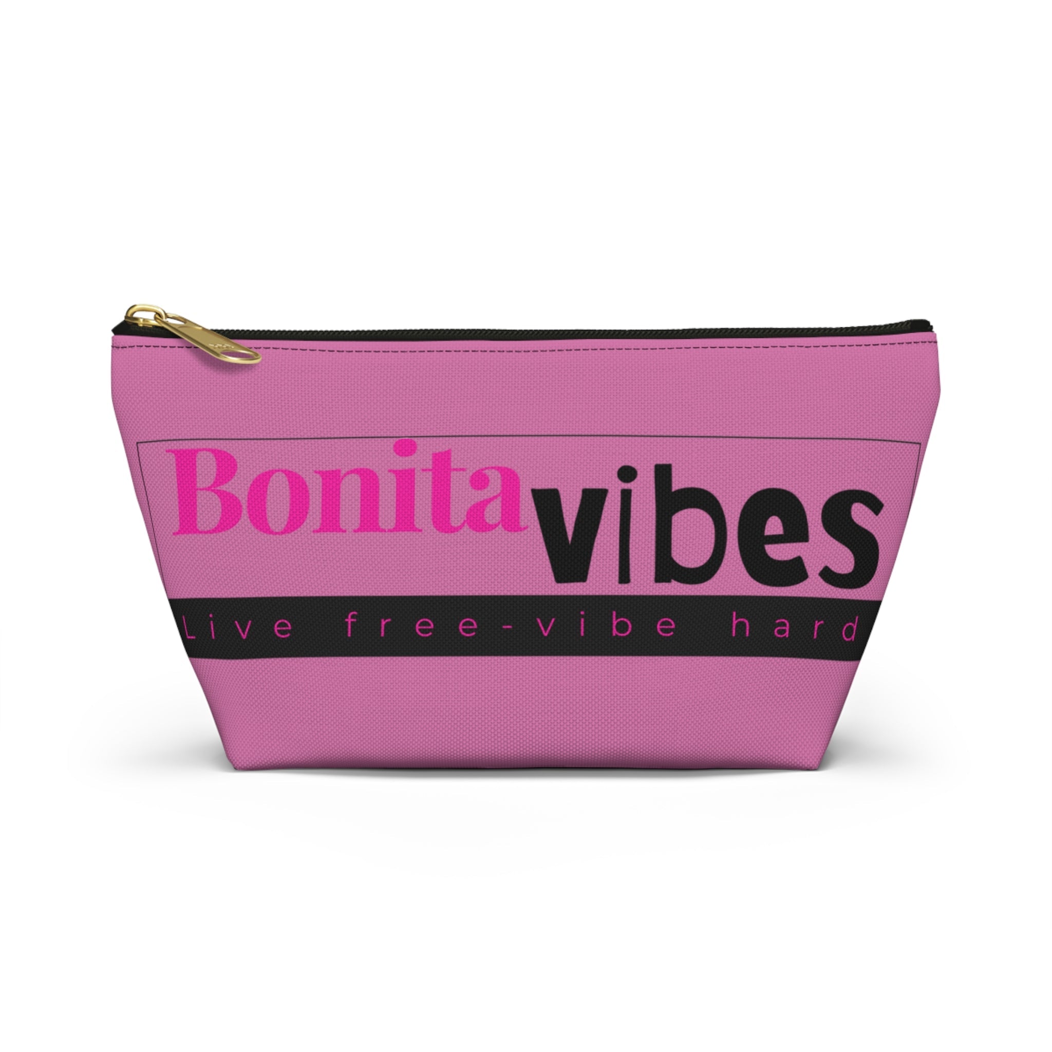 Bonita Vibes: VIBES UNLEASHED Light Pink Accessory Pouch | Stylish Makeup Bag, Travel Pouch, Trendy Organizer, Fun Gift, Summer Essentials - My Bonita Vibes