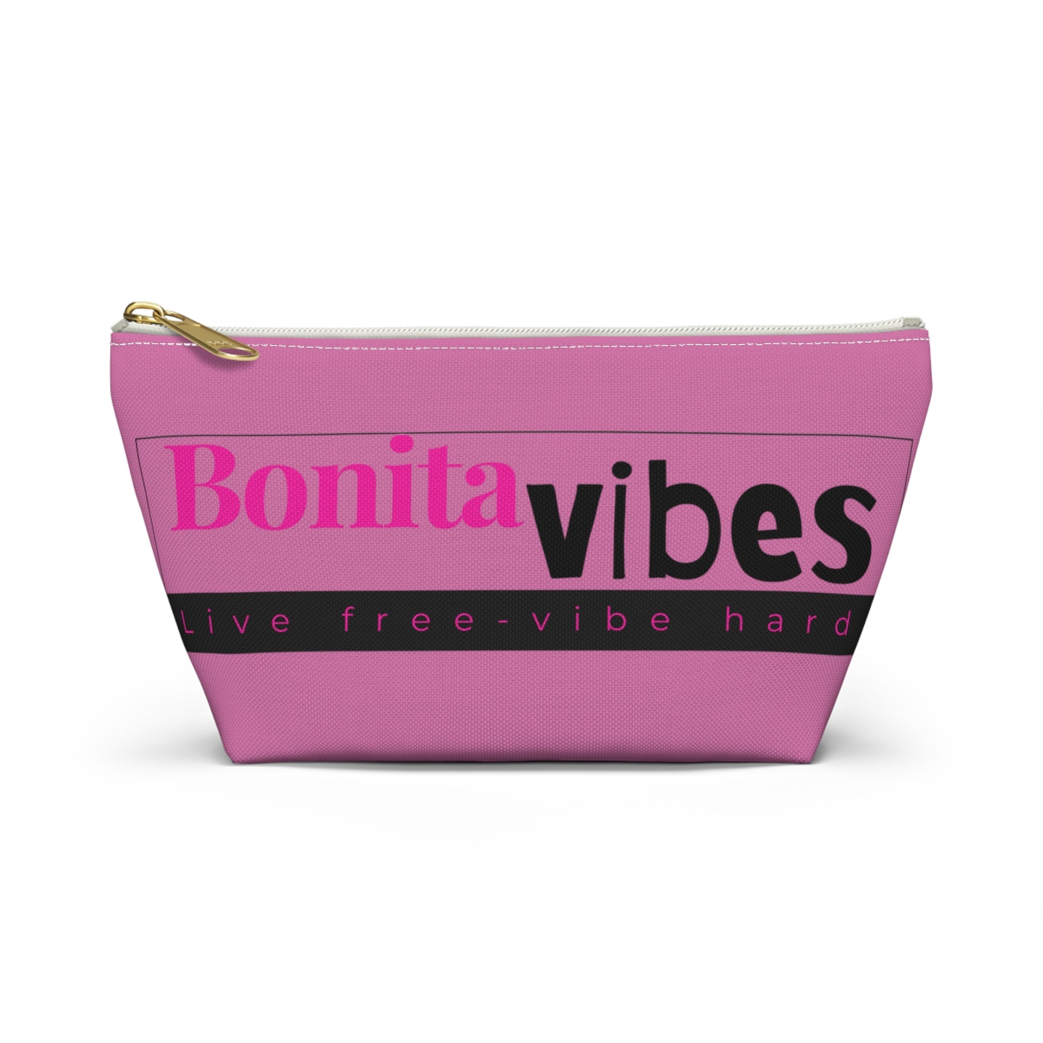 Bonita Vibes: VIBES UNLEASHED Light Pink Accessory Pouch | Stylish Makeup Bag, Travel Pouch, Trendy Organizer, Fun Gift, Summer Essentials - My Bonita Vibes