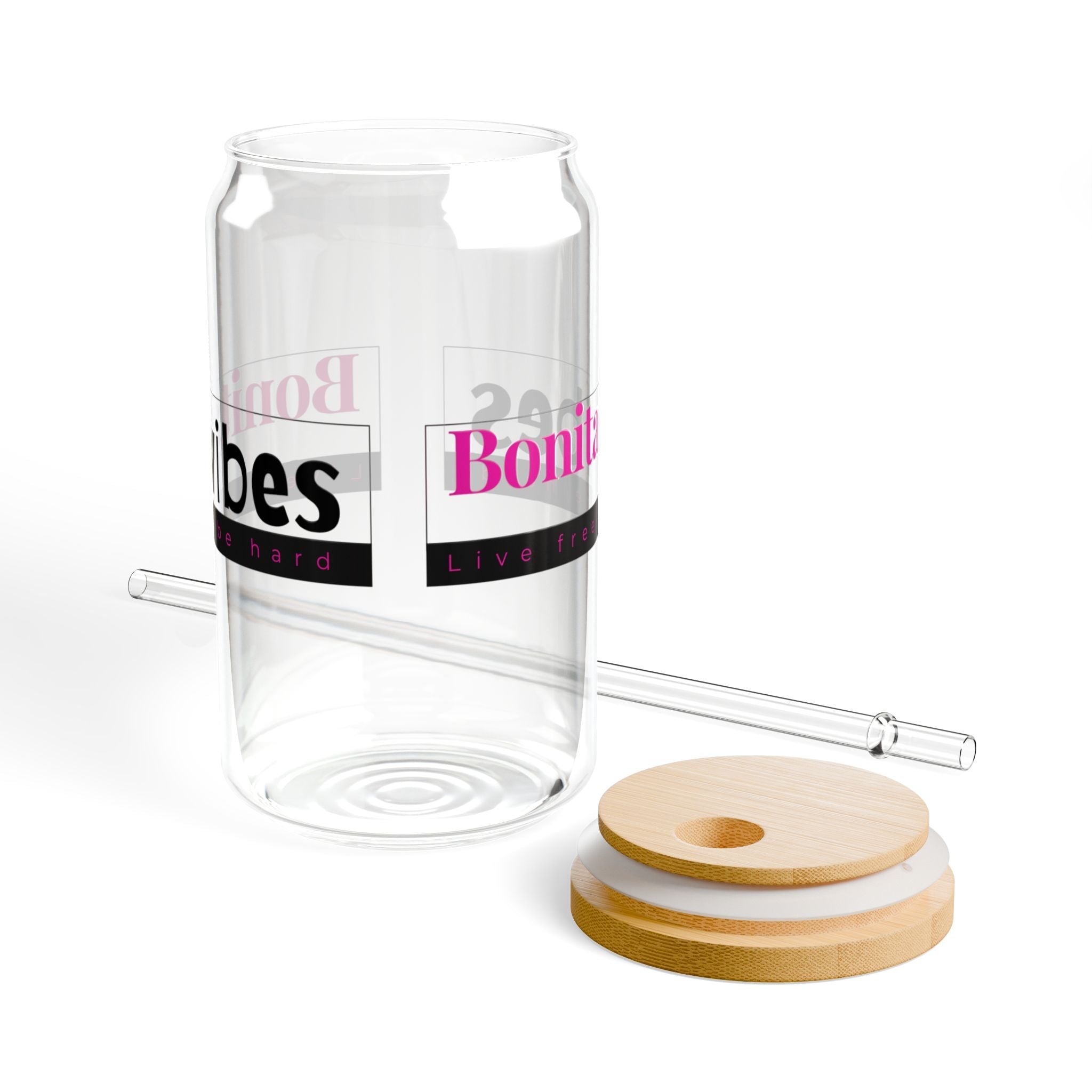 Bonita Vibes: VIBES UNLEASHED Sipper Glass, 16oz - Perfect for Relaxing at Home, Outdoor Gatherings, and Summer Parties, Eco - Friendly Drinkware, Unique [...] - My Bonita Vibes