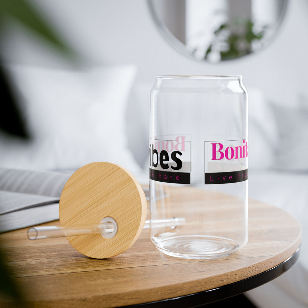 Bonita Vibes: VIBES UNLEASHED Sipper Glass, 16oz - Perfect for Relaxing at Home, Outdoor Gatherings, and Summer Parties, Eco - Friendly Drinkware, Unique [...] - My Bonita Vibes