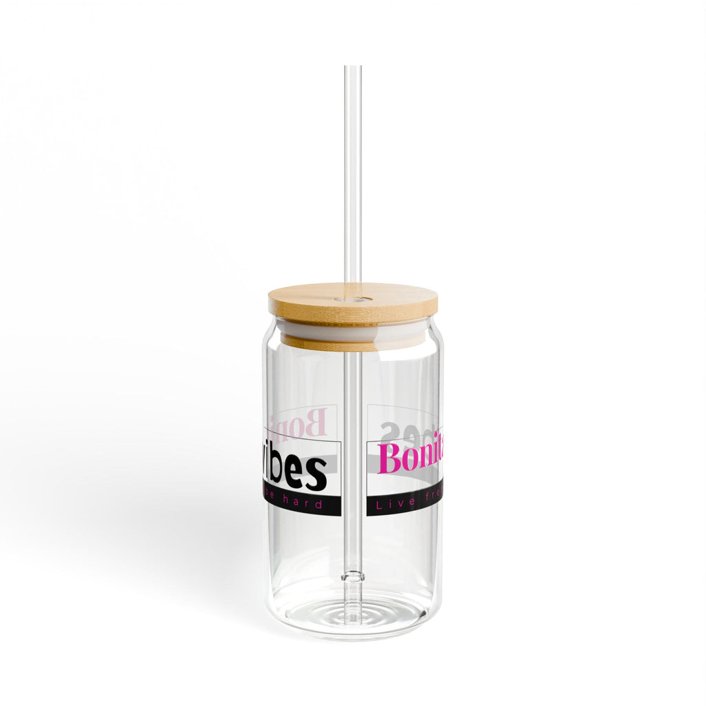 Bonita Vibes: VIBES UNLEASHED Sipper Glass, 16oz - Perfect for Relaxing at Home, Outdoor Gatherings, and Summer Parties, Eco - Friendly Drinkware, Unique [...] - My Bonita Vibes