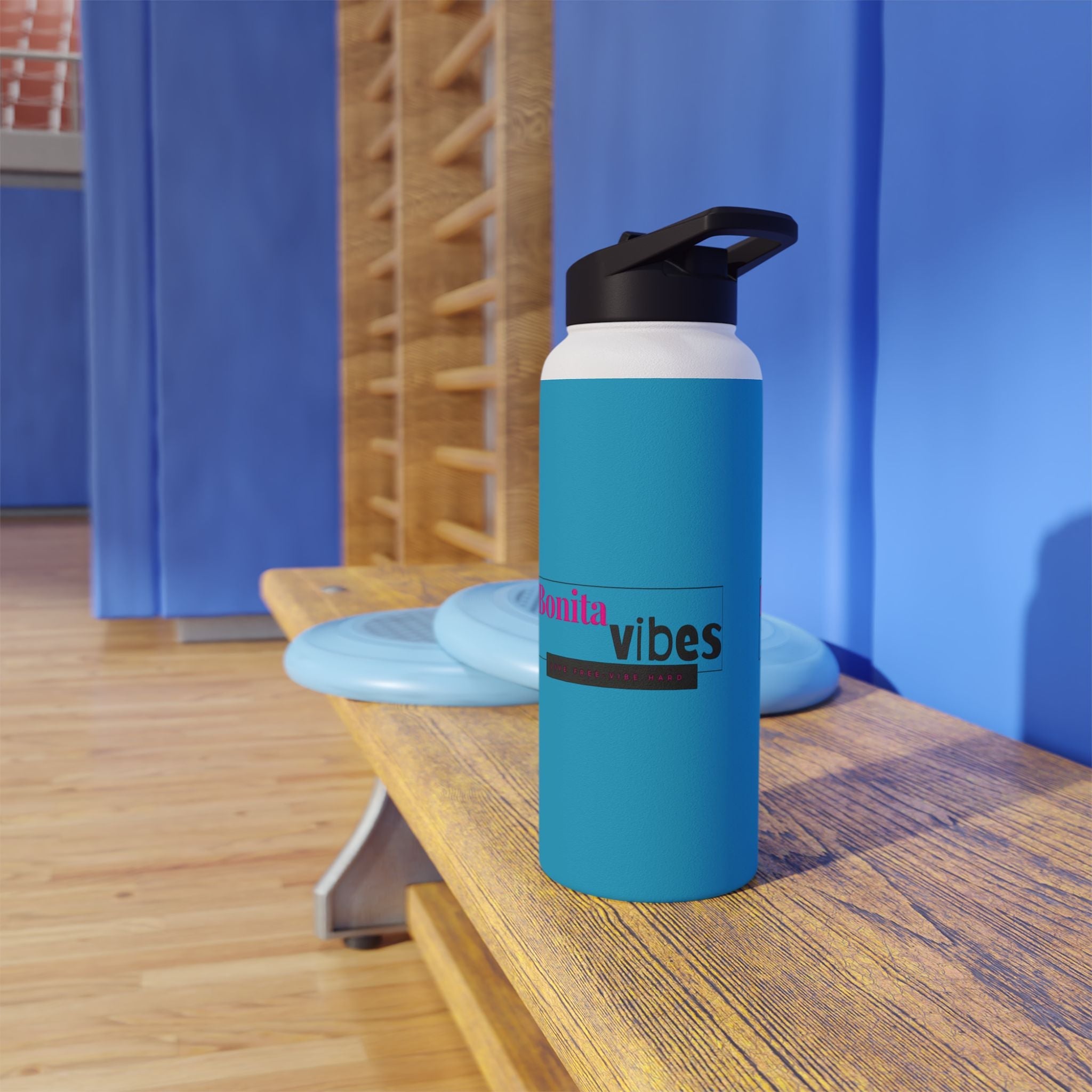 Bonita Vibes: VIBES UNLEASHED Stainless Steel Turquoise Water Bottle - Motivational Drink Container for Fitness, Travel, and Gifting, Eco - Friendly Hydration Vessel, [...] - My Bonita Vibes