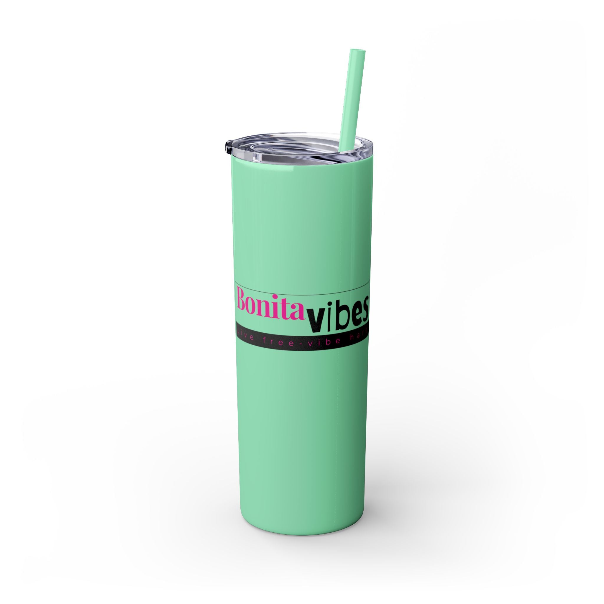 Bonita Vibes: VIBES UNLEASHED Stylish Skinny Tumbler, Perfect for Daily Hydration, Gifts, Home Office, Travel Mug, Summer Fun, Eco - Friendly Drinkware - My Bonita Vibes