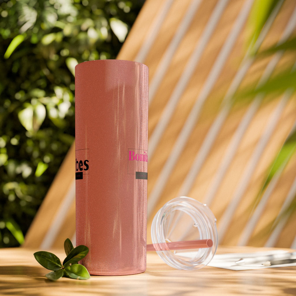 Bonita Vibes: VIBES UNLEASHED Stylish Skinny Tumbler, Perfect for Daily Hydration, Gifts, Home Office, Travel Mug, Summer Fun, Eco - Friendly Drinkware - My Bonita Vibes