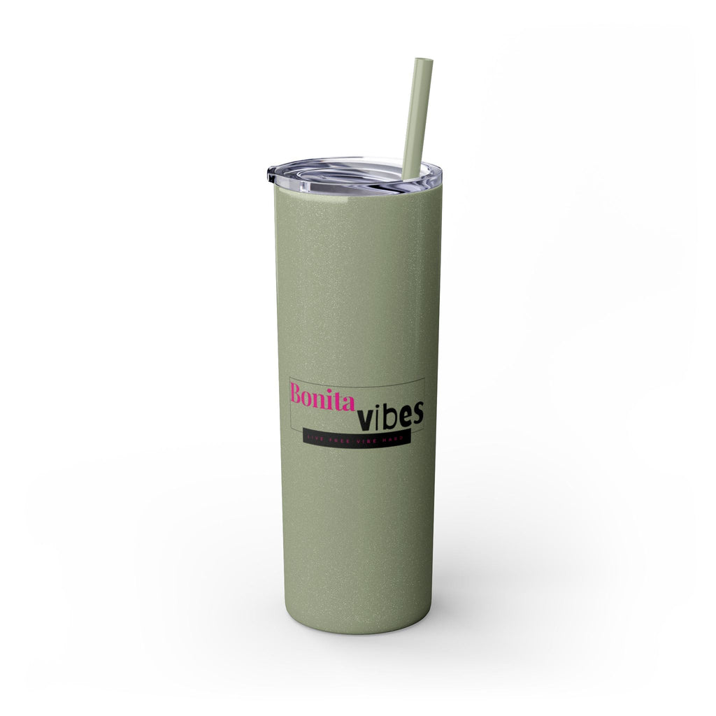 Bonita Vibes: VIBES UNLEASHED Stylish Skinny Tumbler, Perfect for Daily Hydration, Gifts, Home Office, Travel Mug, Summer Fun, Eco - Friendly Drinkware - My Bonita Vibes
