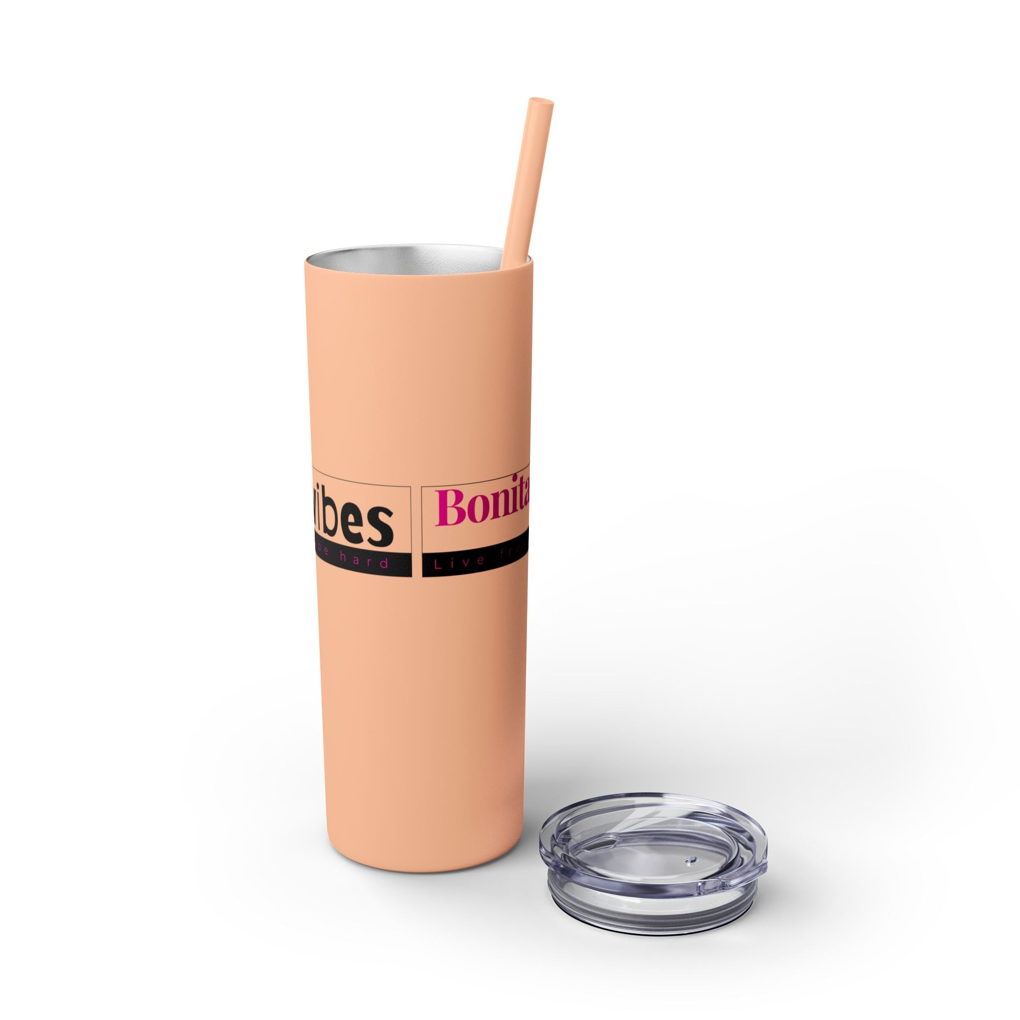 Bonita Vibes: VIBES UNLEASHED Stylish Skinny Tumbler, Perfect for Daily Hydration, Gifts, Home Office, Travel Mug, Summer Fun, Eco - Friendly Drinkware - My Bonita Vibes