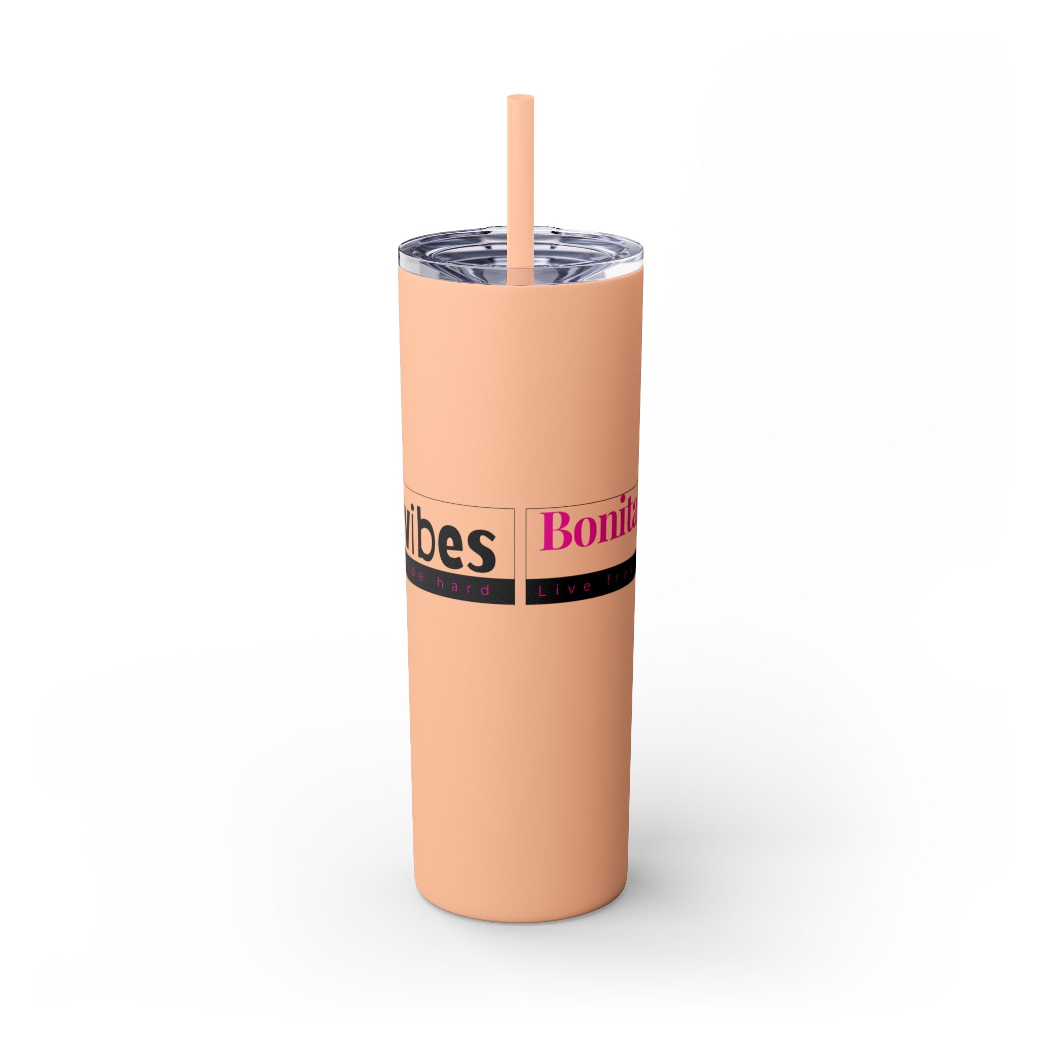 Bonita Vibes: VIBES UNLEASHED Stylish Skinny Tumbler, Perfect for Daily Hydration, Gifts, Home Office, Travel Mug, Summer Fun, Eco - Friendly Drinkware - My Bonita Vibes