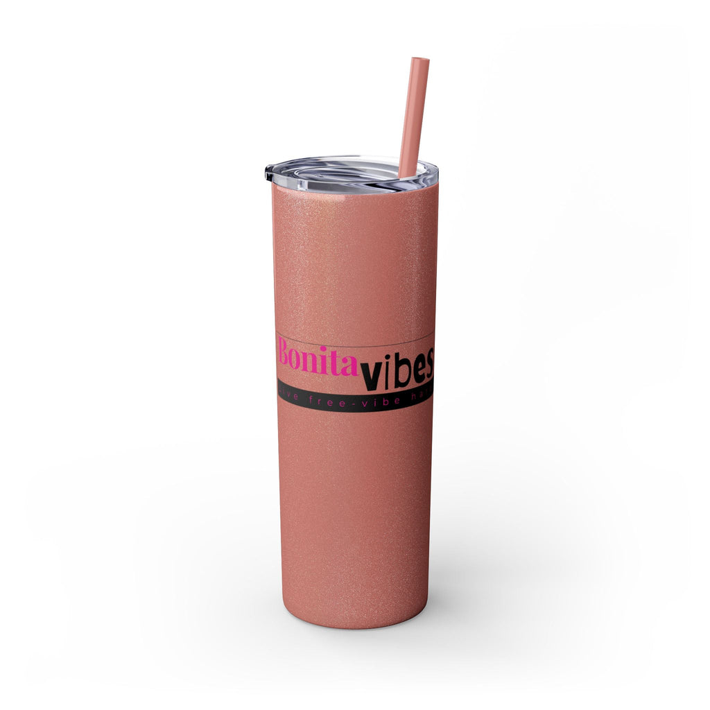 Bonita Vibes: VIBES UNLEASHED Stylish Skinny Tumbler, Perfect for Daily Hydration, Gifts, Home Office, Travel Mug, Summer Fun, Eco - Friendly Drinkware - My Bonita Vibes