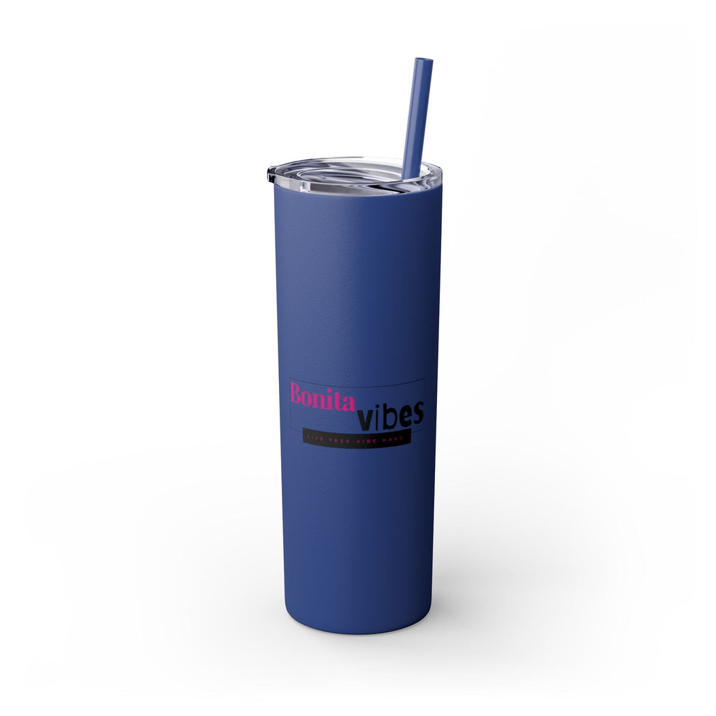 Bonita Vibes: VIBES UNLEASHED Stylish Skinny Tumbler, Perfect for Daily Hydration, Gifts, Home Office, Travel Mug, Summer Fun, Eco - Friendly Drinkware - My Bonita Vibes