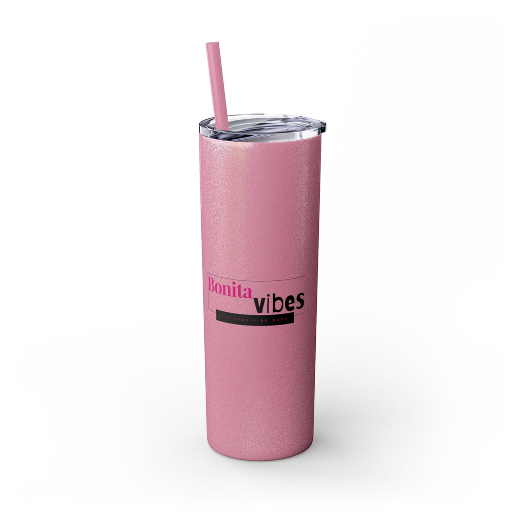 Bonita Vibes: VIBES UNLEASHED Stylish Skinny Tumbler, Perfect for Daily Hydration, Gifts, Home Office, Travel Mug, Summer Fun, Eco - Friendly Drinkware - My Bonita Vibes